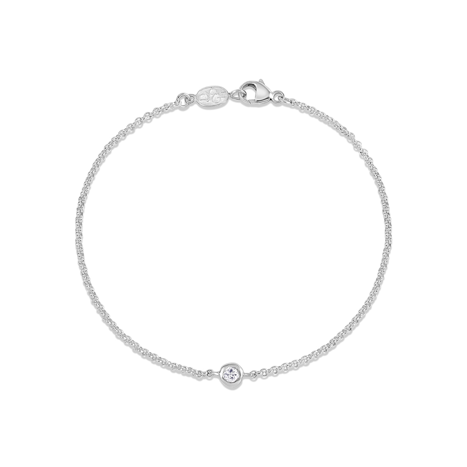 Dower & Hall Single-aquamarine Dewdrop Chain Bracelet In Silver