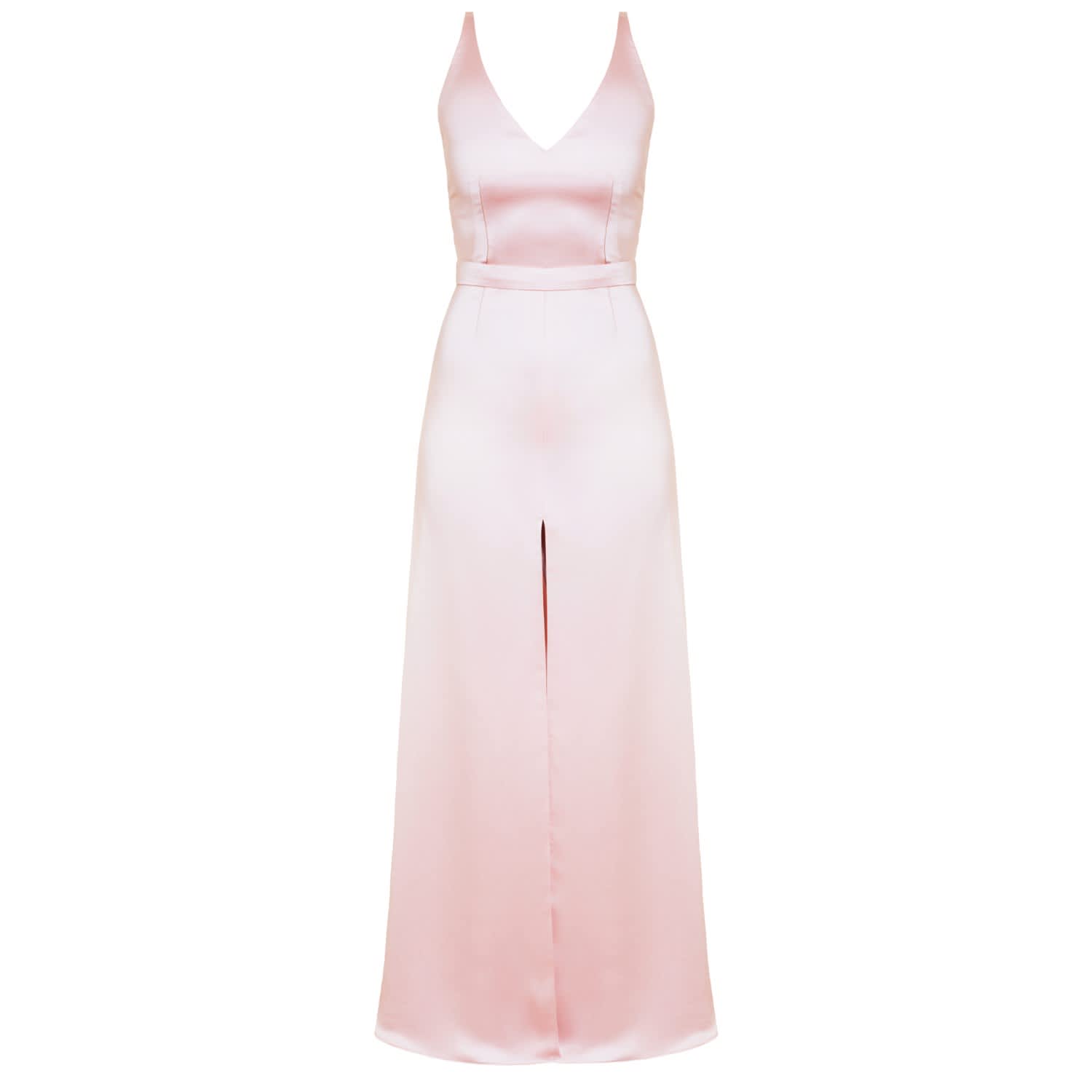 satin maxi dress pink