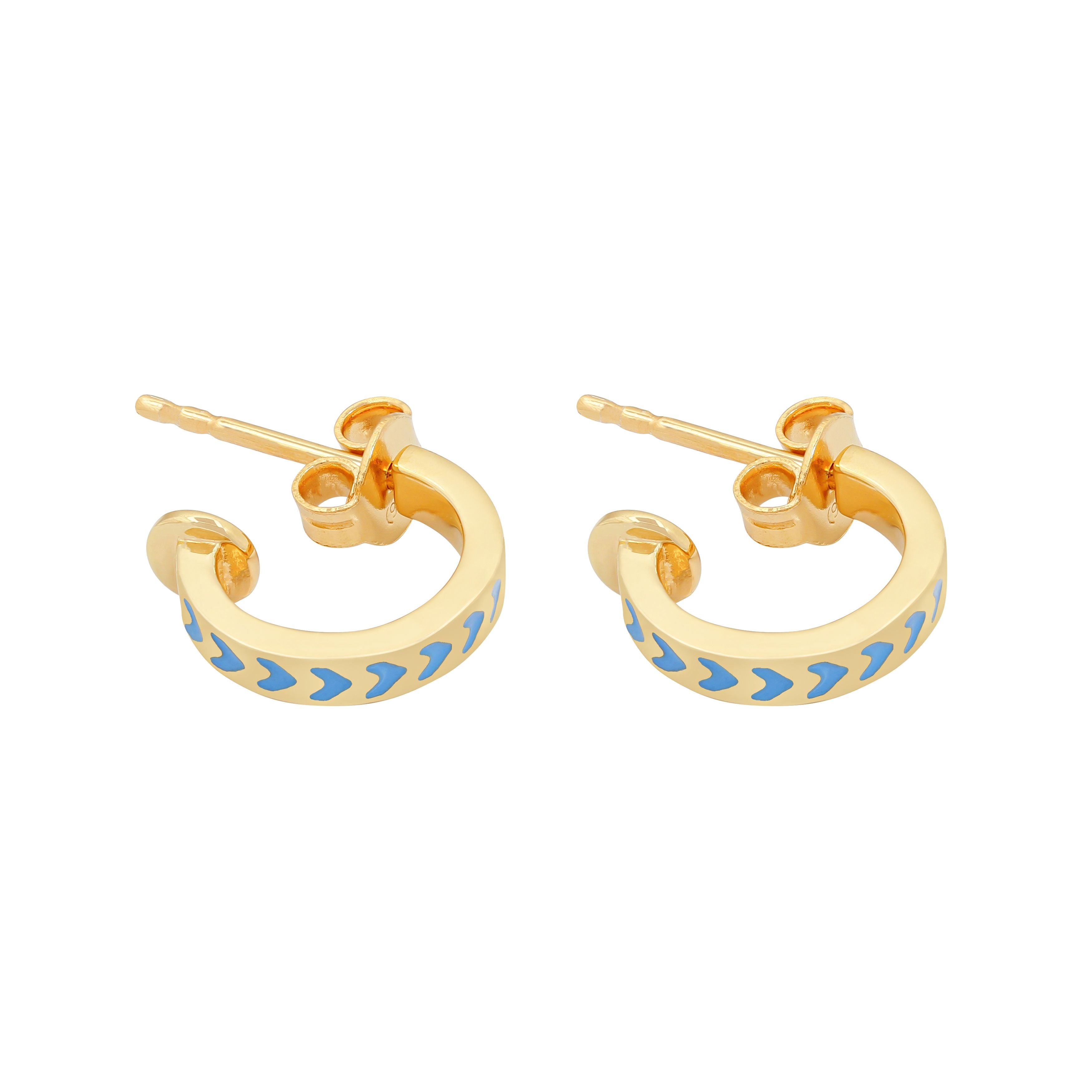 Women’s Gold / Blue Spark Enamel Earrings Blue Après Youth