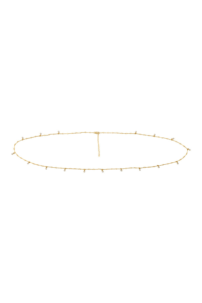 Women’s Vivien Cz Gemstone Gold Multiwear Belly Chain & Necklace Naiia