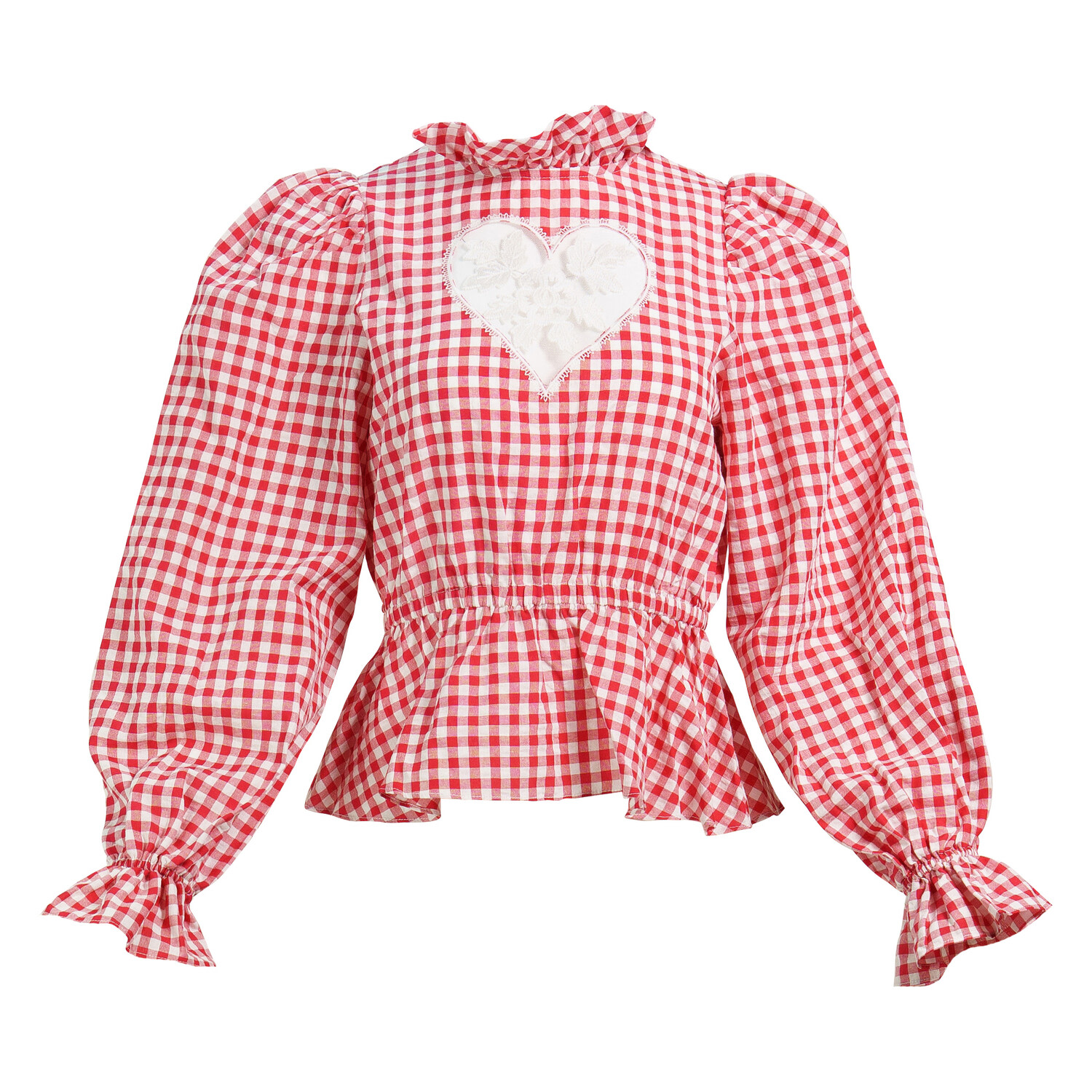 Kristinit Women's Red Gingham Heart Top In Red