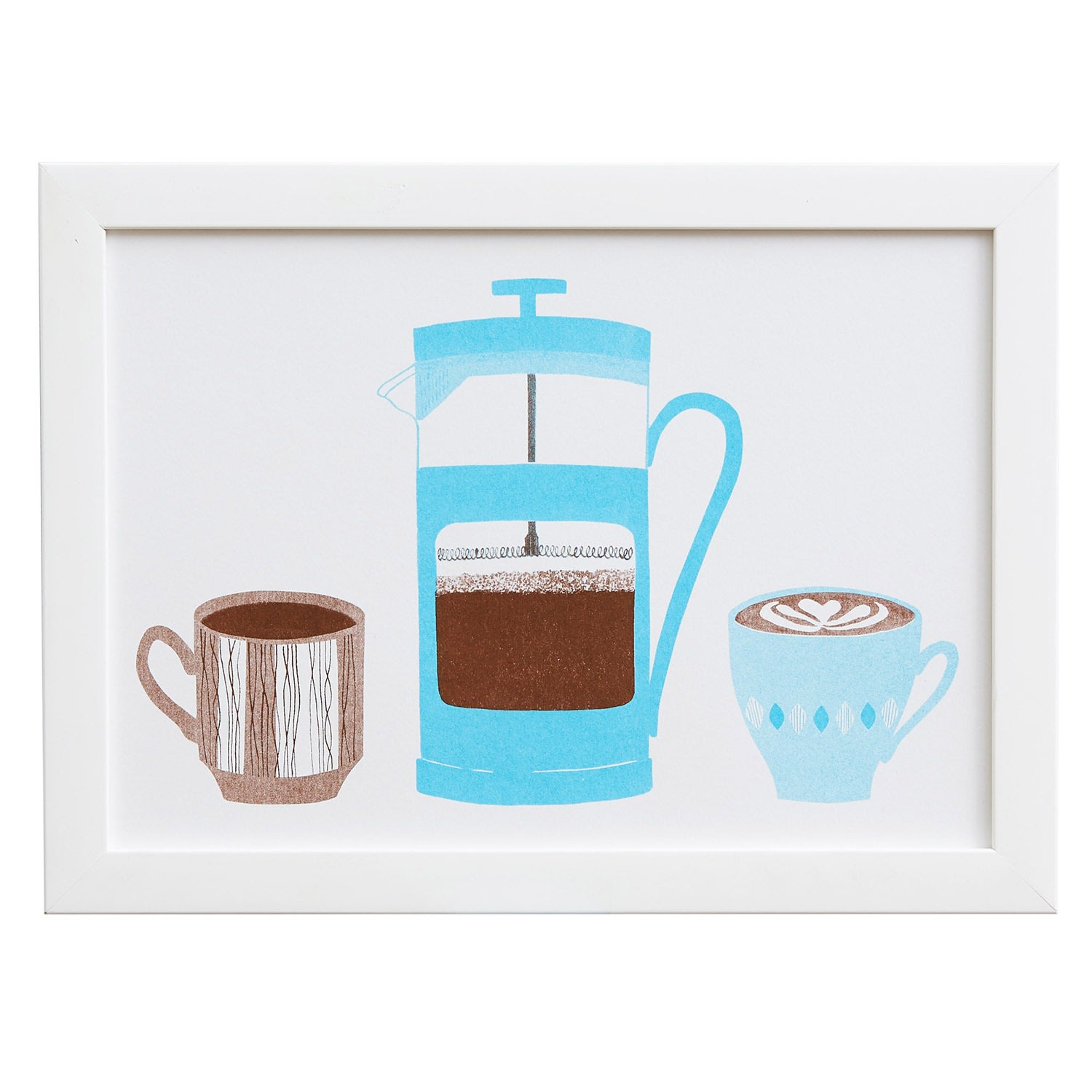 Rosa & Clara Designs Coffee O'clock Risograph Print A4 In Multi