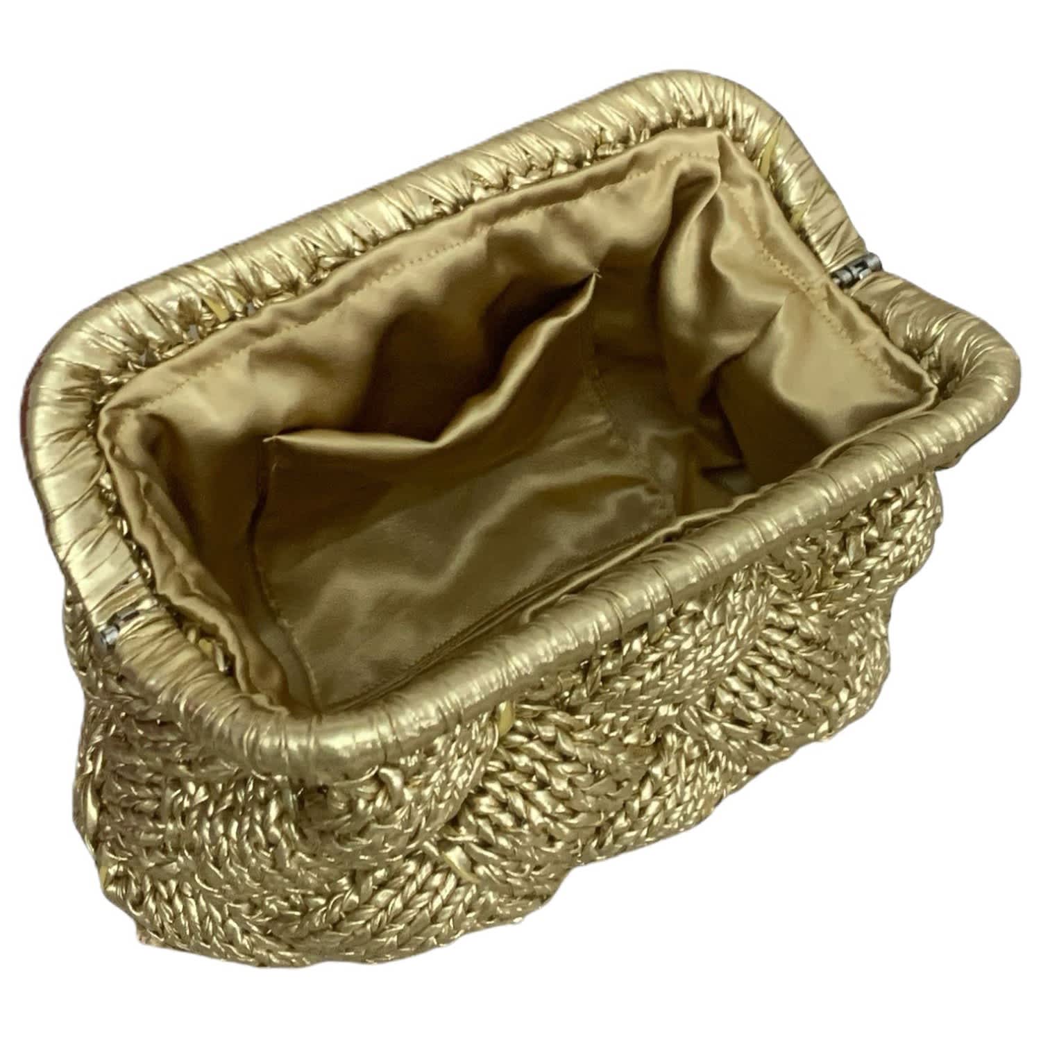 Yellow Puzzle Luxury Metallic Crochet Bag | Springmoonatelier