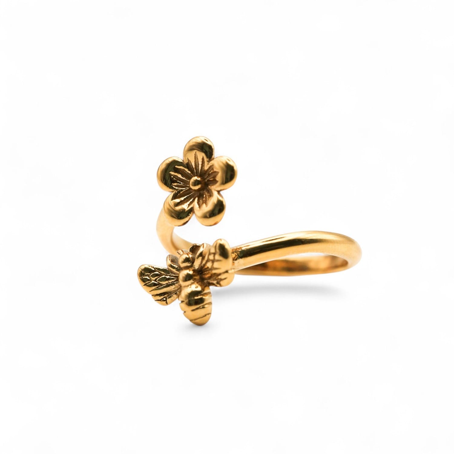 Miss Cecilia Women's Gold Bee & Bloom Ring In Gold