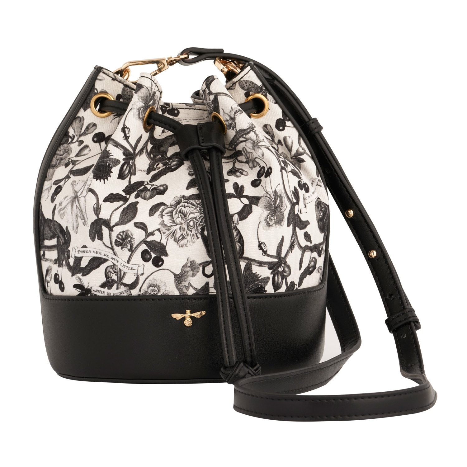 Women’s Black / White Fable Tree Of Life Black Bucket Bag Fable England