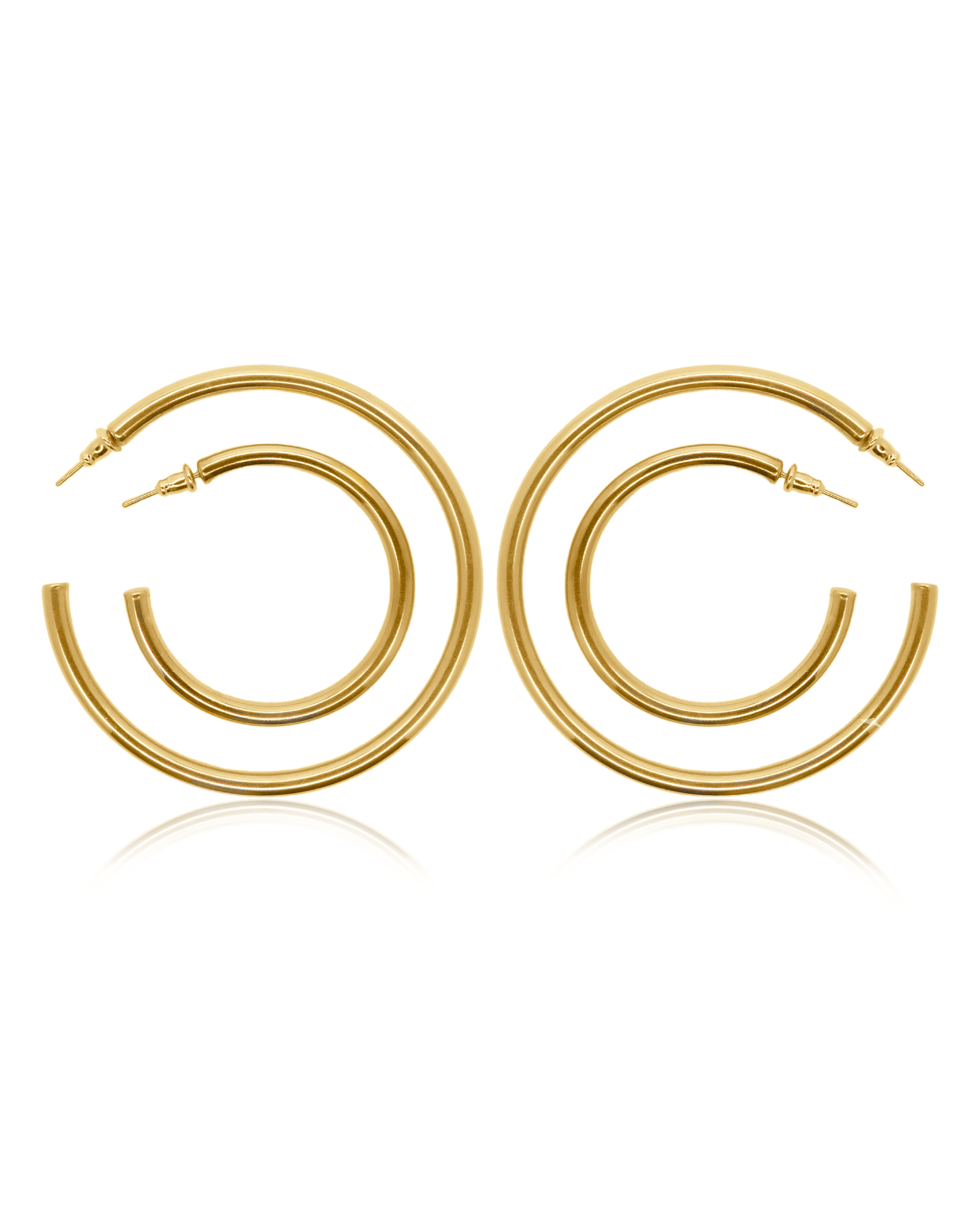 Women’s Gold Callista Statement Hollow Tube Hoop Earrings Viea