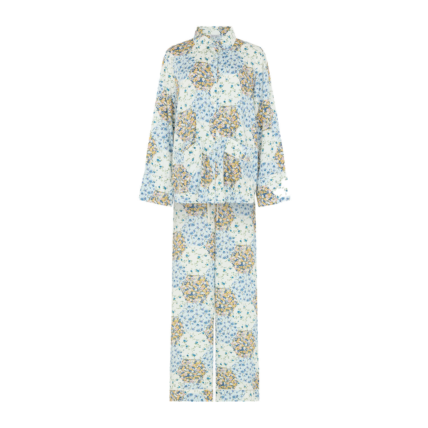 Lily And Lionel Women's Evie Long Sleeve Summer Patchwork Print Pyjama Set In Multi