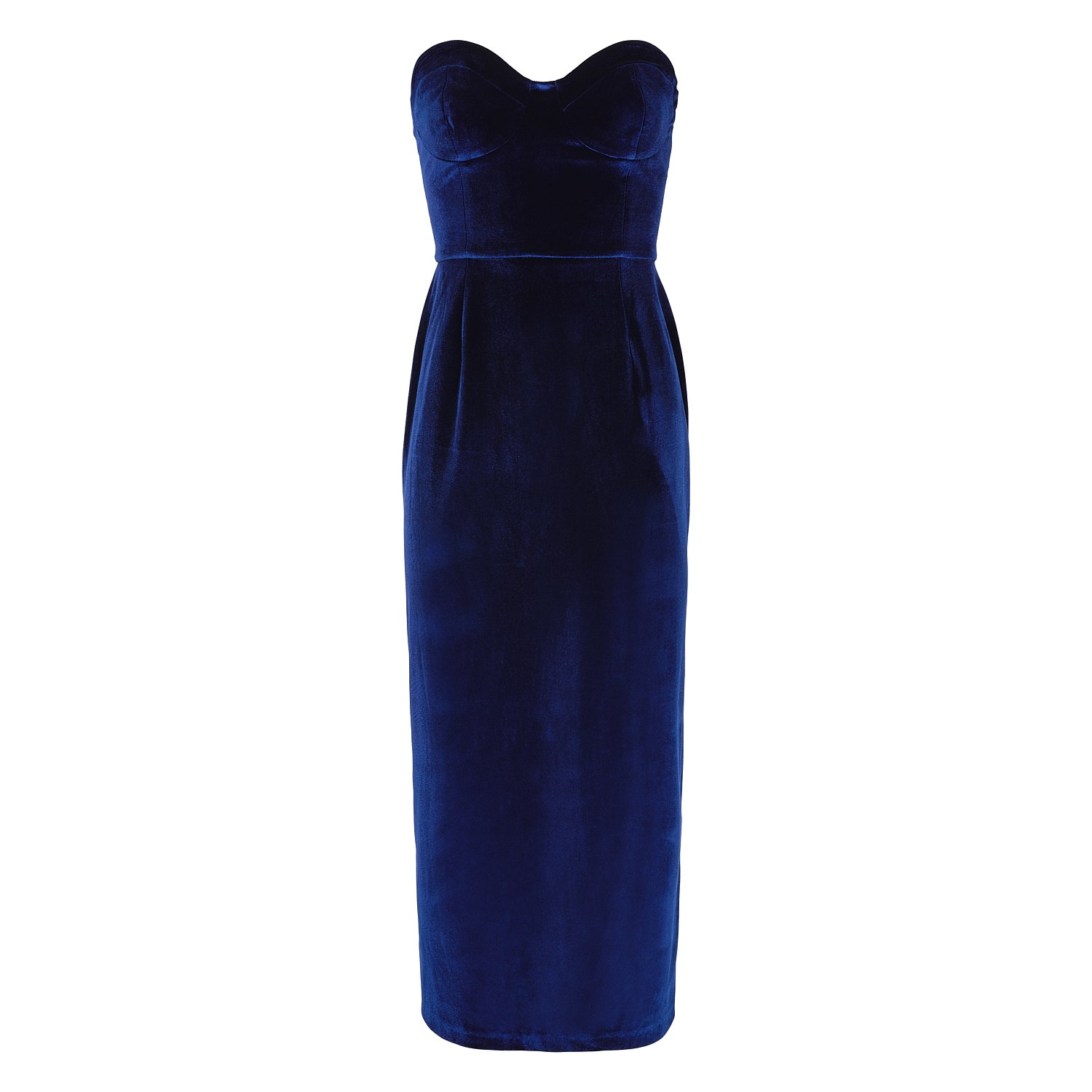 Women’s Blue Adele Velvet Strapless Dress Small Forever Young the Label