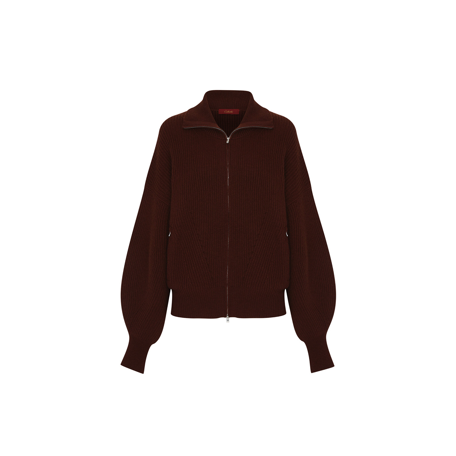 Callaite Women's Brown Pure Cashmere Angelina Jacket - Dark Maroon In Brown