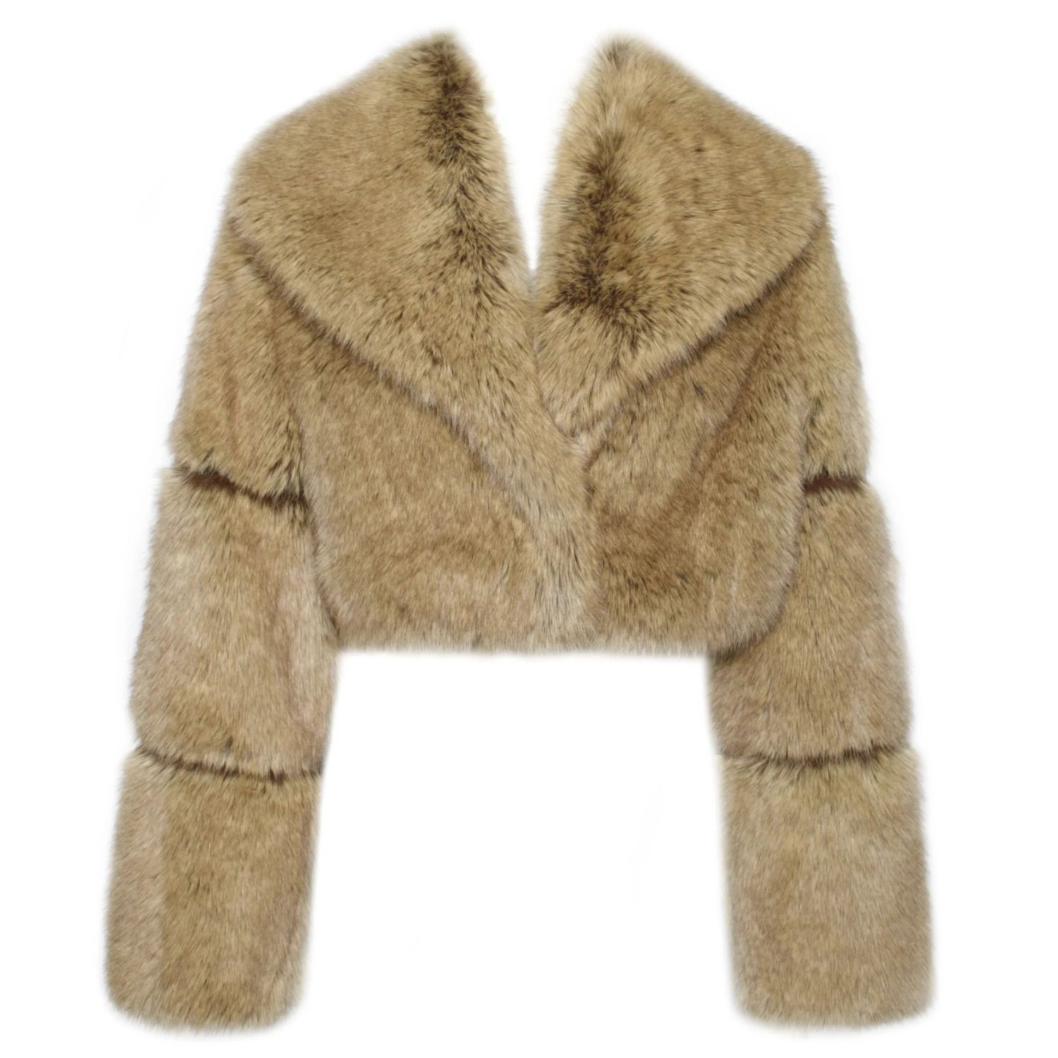 Miss Circle New York Women's Yadavi Brown Vegan Fur Cropped Jacket In Brown