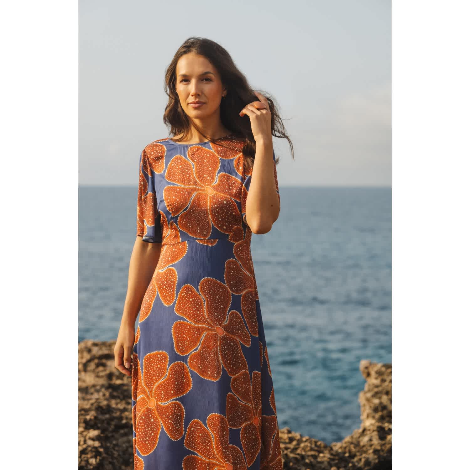 Full Bloom Blue And Red Floral Rene Maxi Dress | Traffic People | Wolf &  Badger