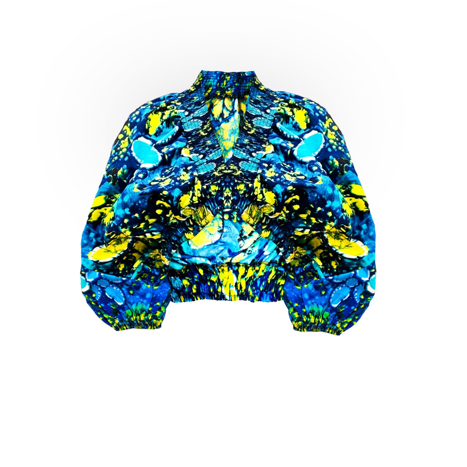 Chuks Collins Women's Blue / Green Ajah Resort Collection-adire Allure Top