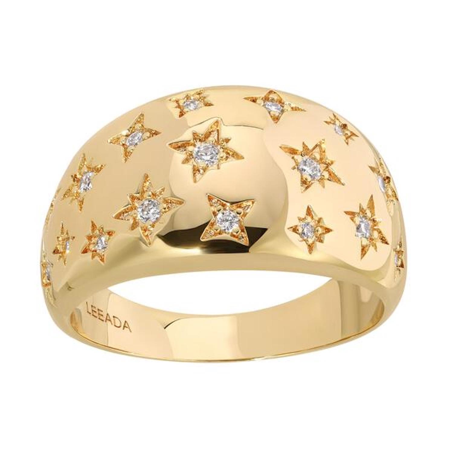 Women’s Gold Stevie Stars Ring Leeada Jewelry