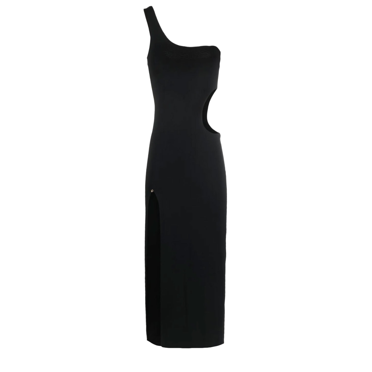 Nissa Women's Black One-shoulder Cut-out Midi Dress In Black