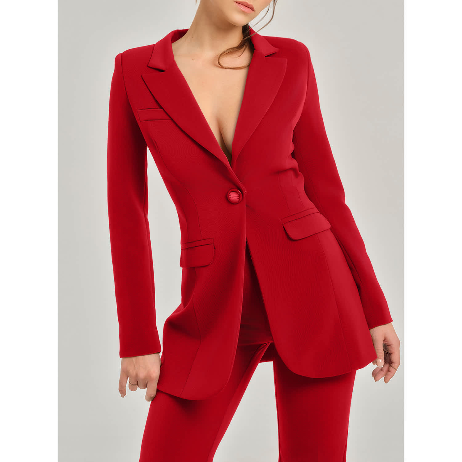 Fierce Red Classic Timeless Power Suit | Tia Dorraine | Wolf & Badger