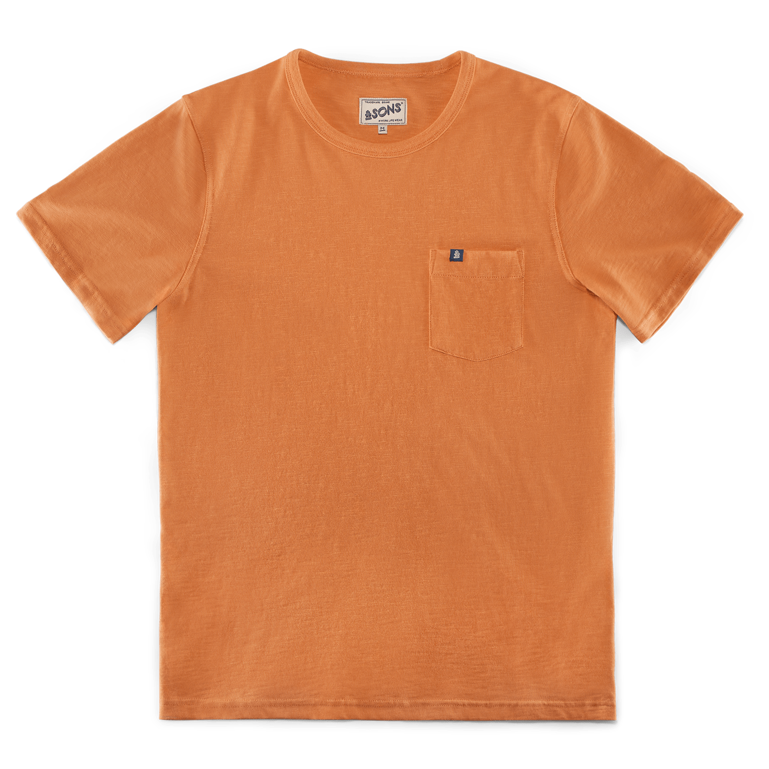 &sons Trading Co Men's Yellow / Orange Slub Pocket T-shirt Fade Orange