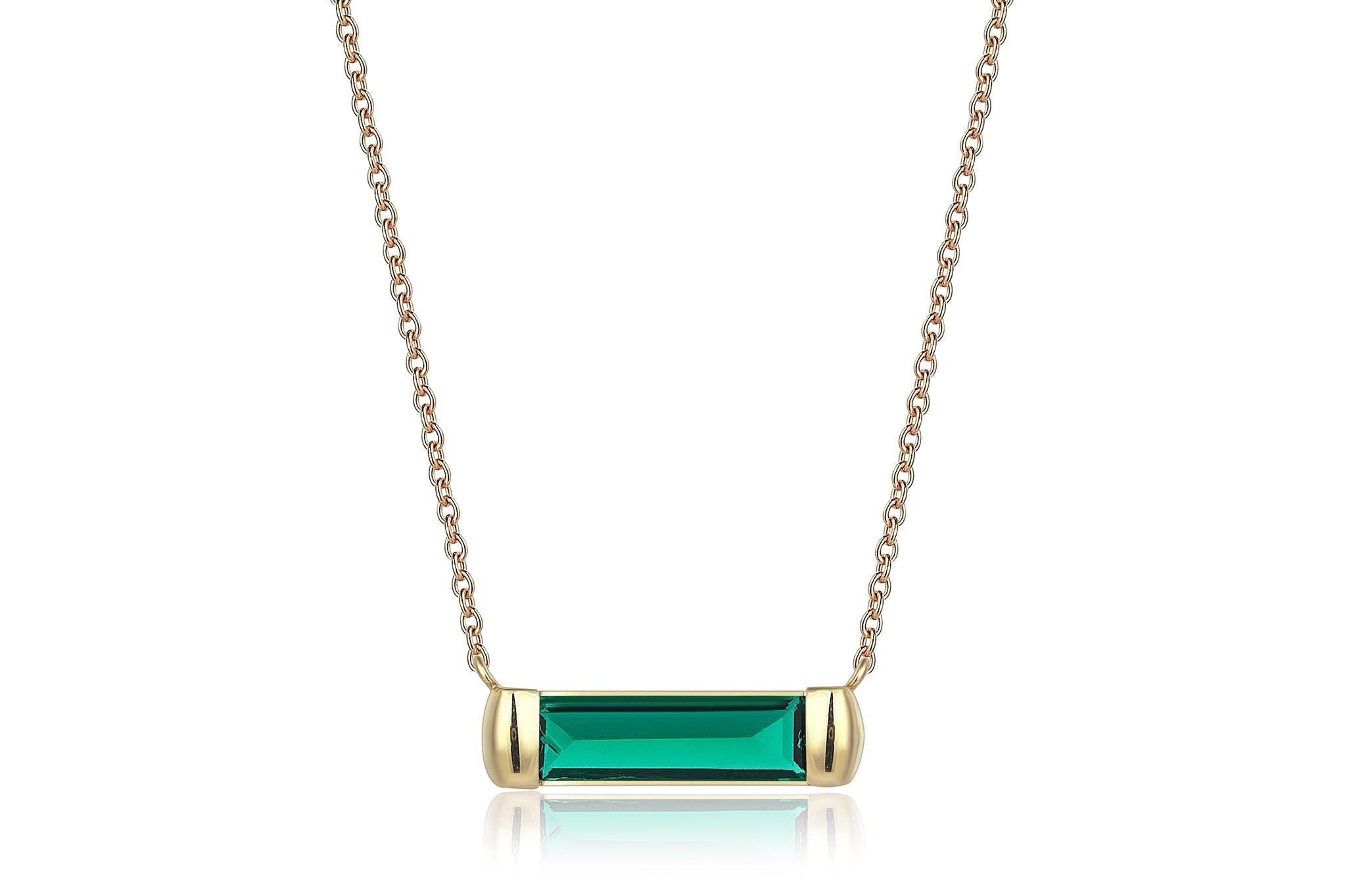 Reis Jewellery Women's Gold / Green Emerald Line Necklace In Multi