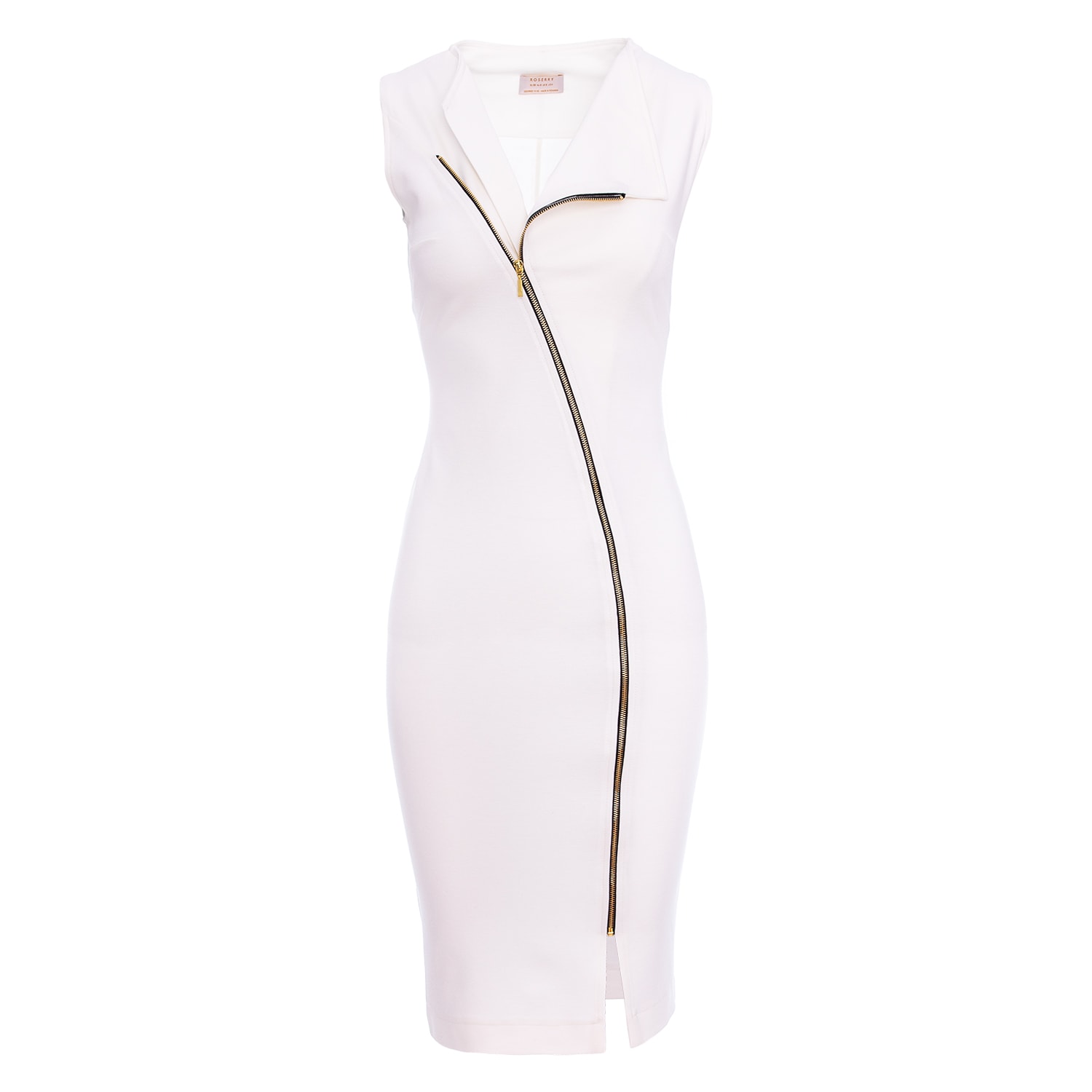 Roserry Women's Chelsea Sleeveless Zipped Jersey Midi Dress In White