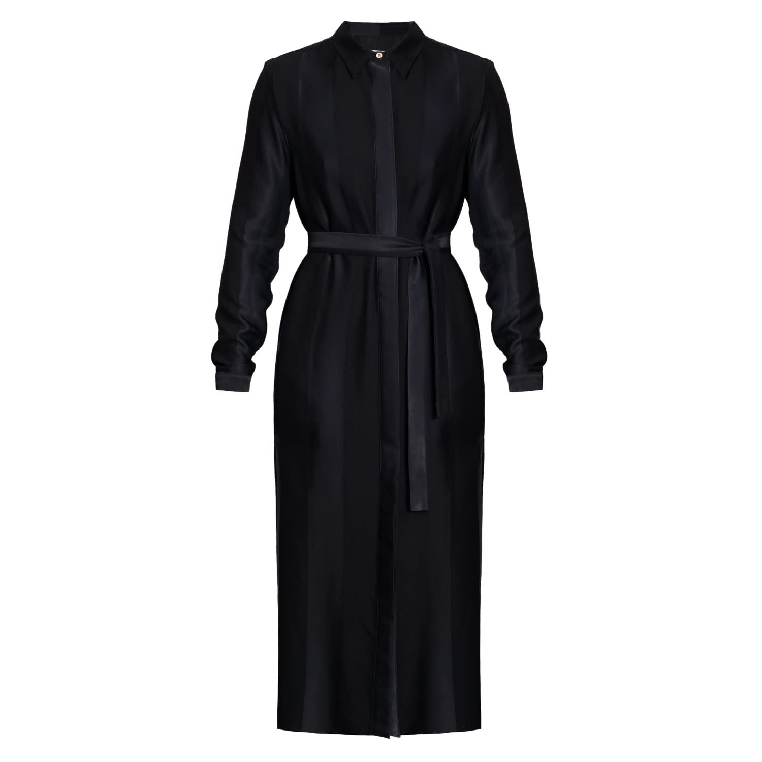 black midi shirt dress