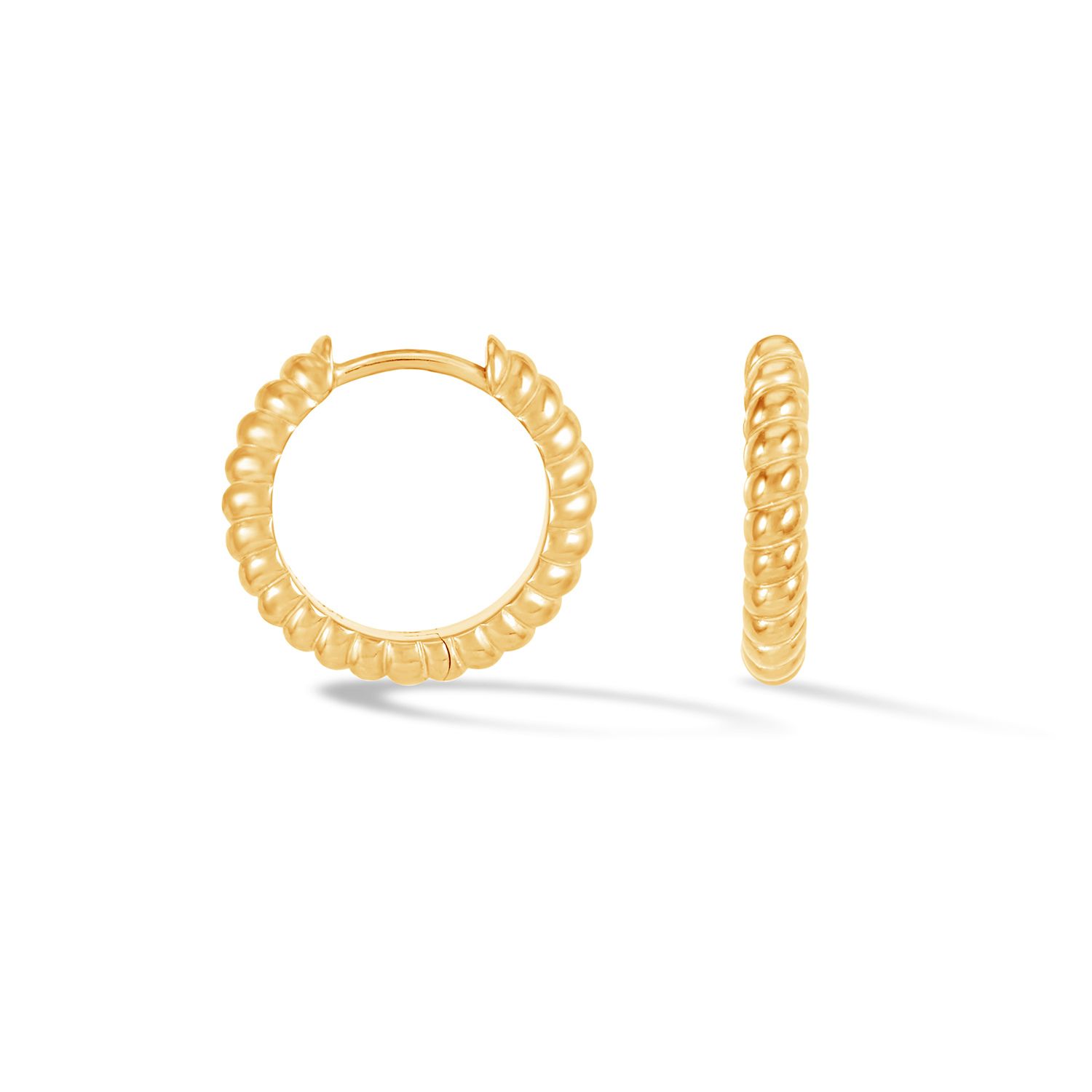Dower & Hall Men's Small Twist Hoops In Gold Vermeil