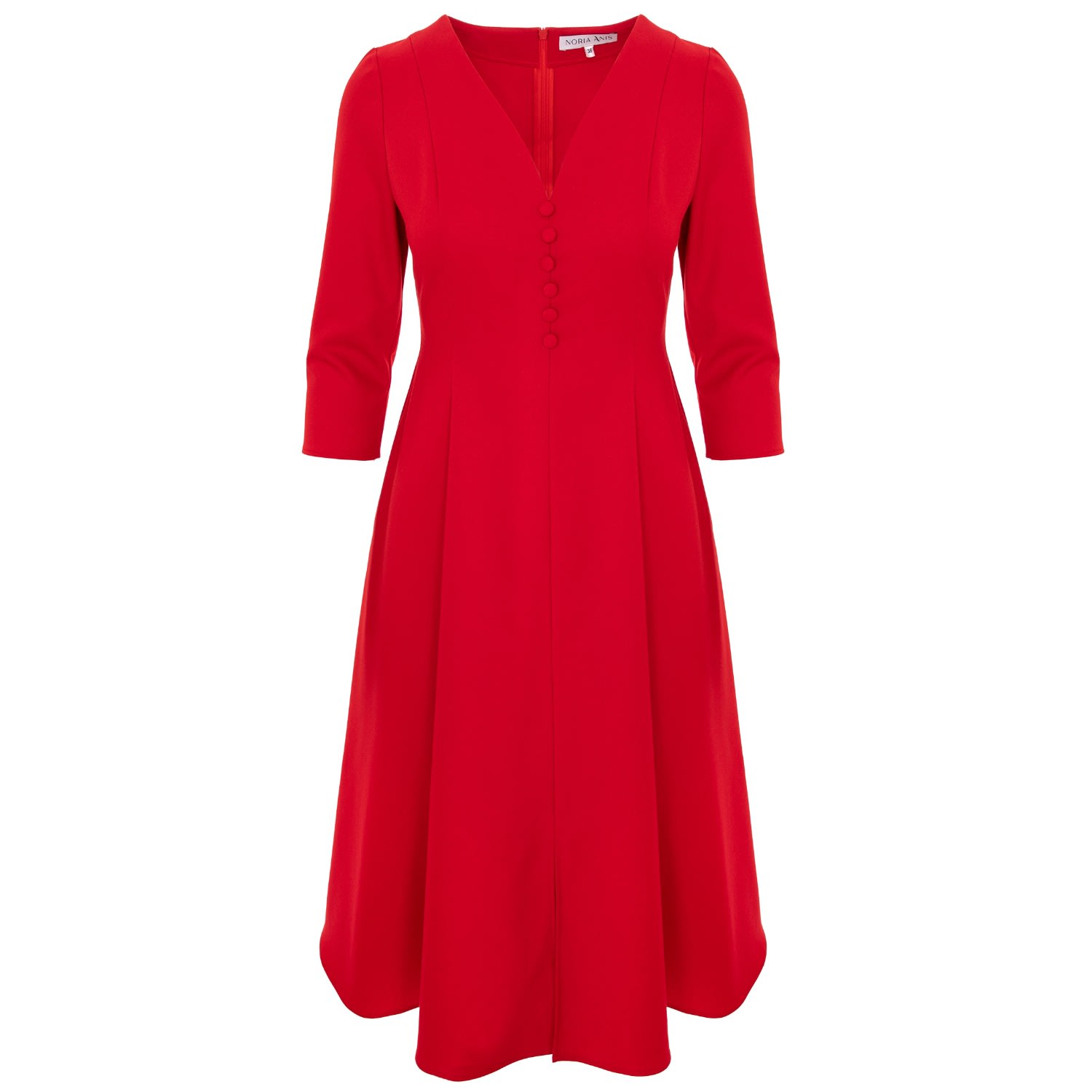 Women's Lucienne Fit And Flare Midi Dress In Red | Large | Noria Anis