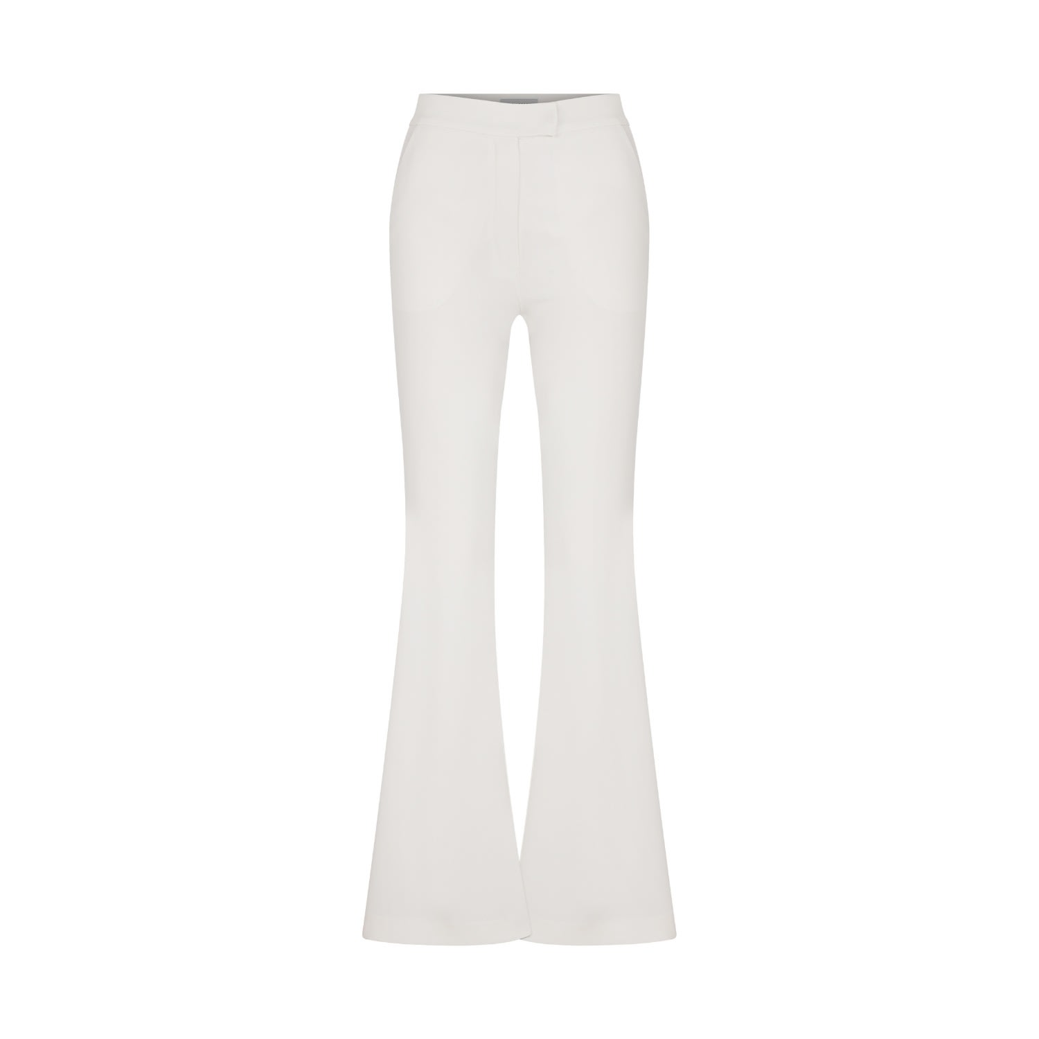 Nazli Ceren Women's White Marylebone Crepe Flared Trousers In Vanilla Ice In White