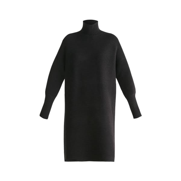 white polo neck jumper dress
