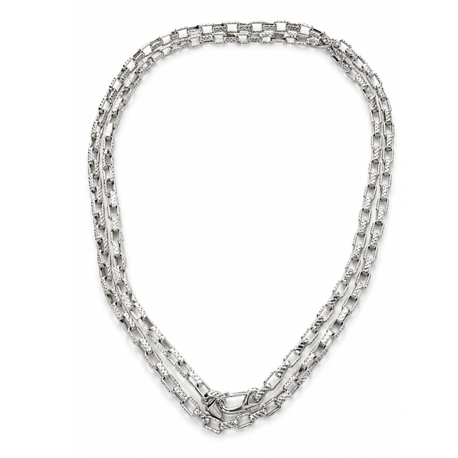 Women's Silver Artemis Convertible Stainless Steel Chain Rhodium Plating | Jagged Halo Jewelry