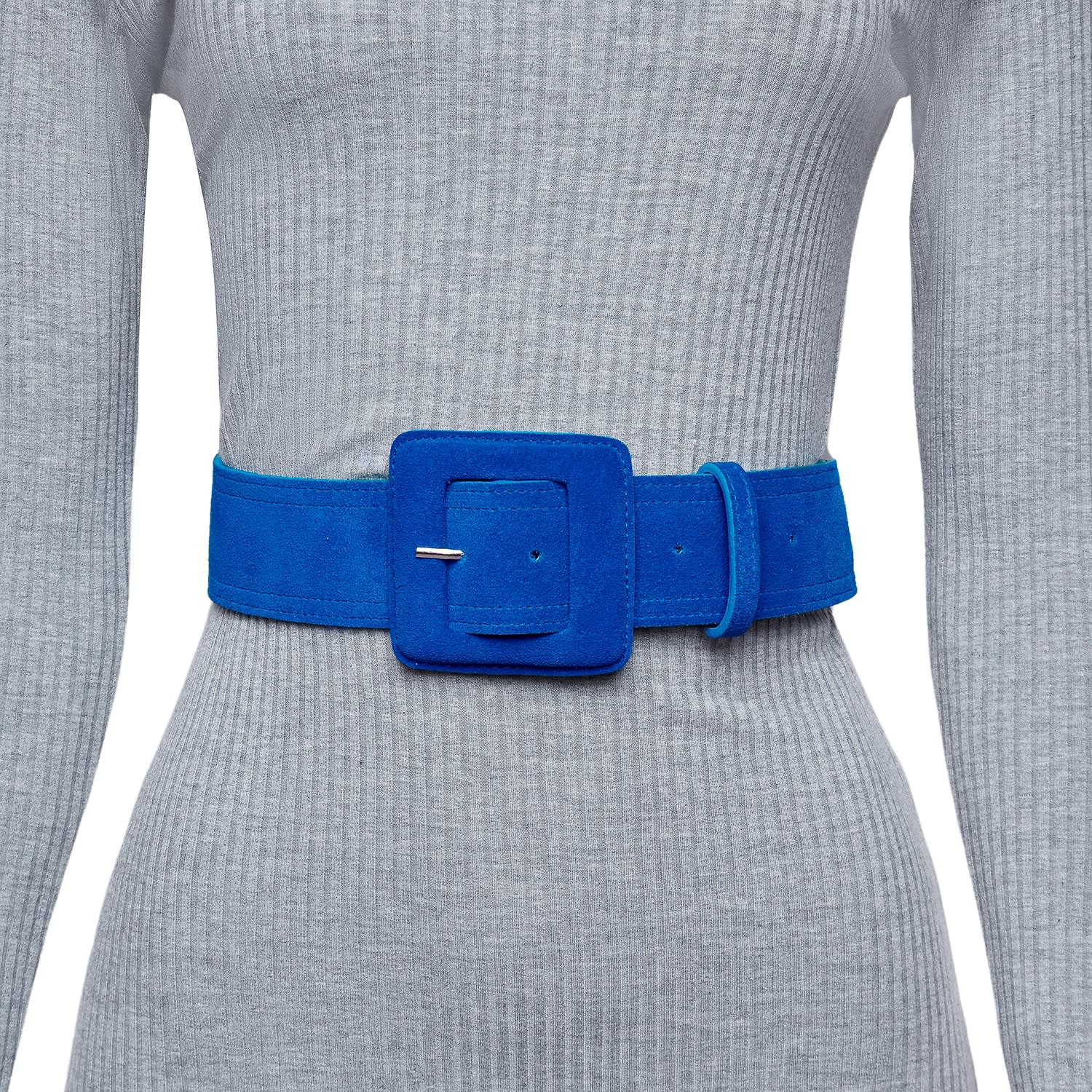 Suede Square Buckle Belt - Royal Blue | BeltBe | Wolf & Badger