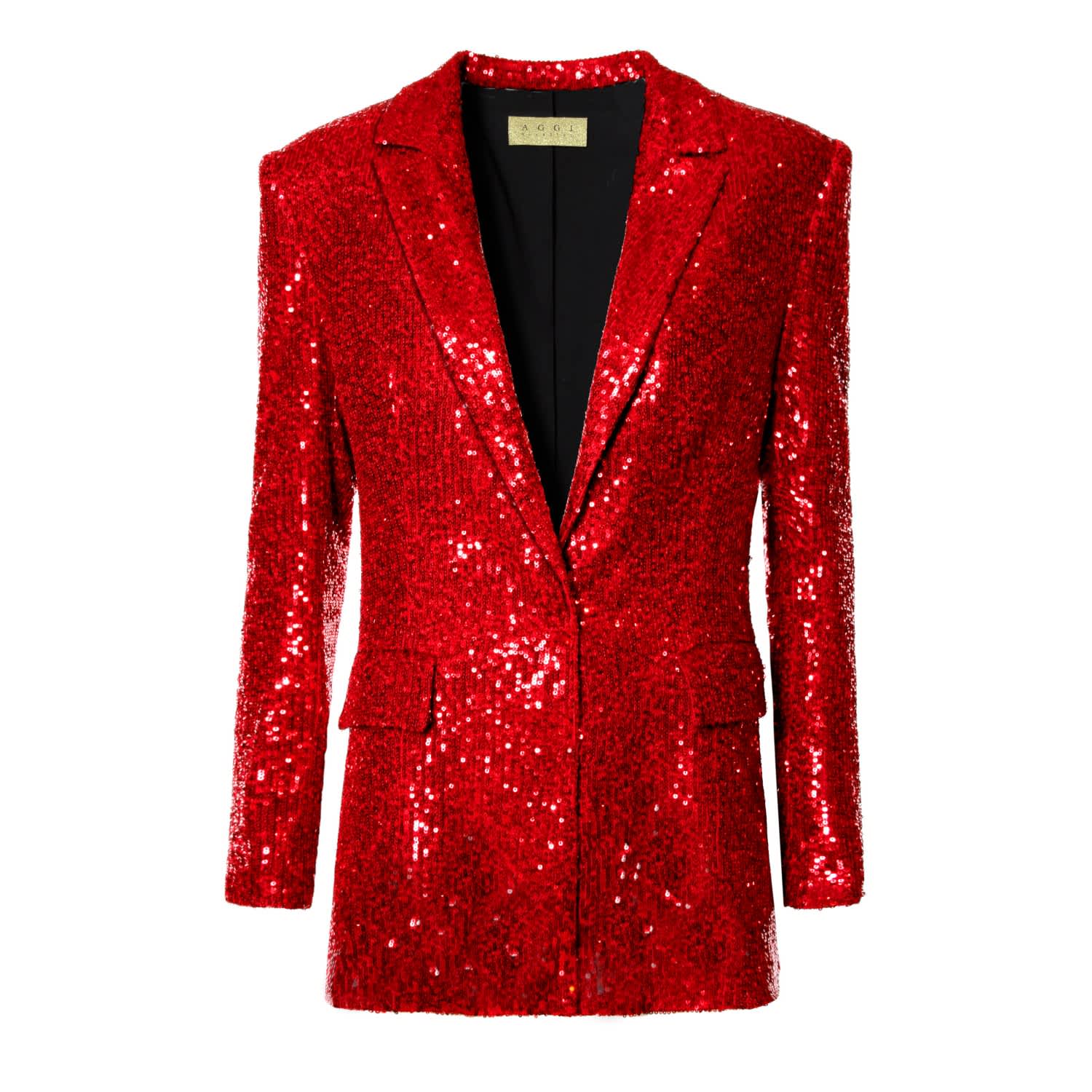 Ruby Red Velvet Tailored Blazer - Rhinestone Angel