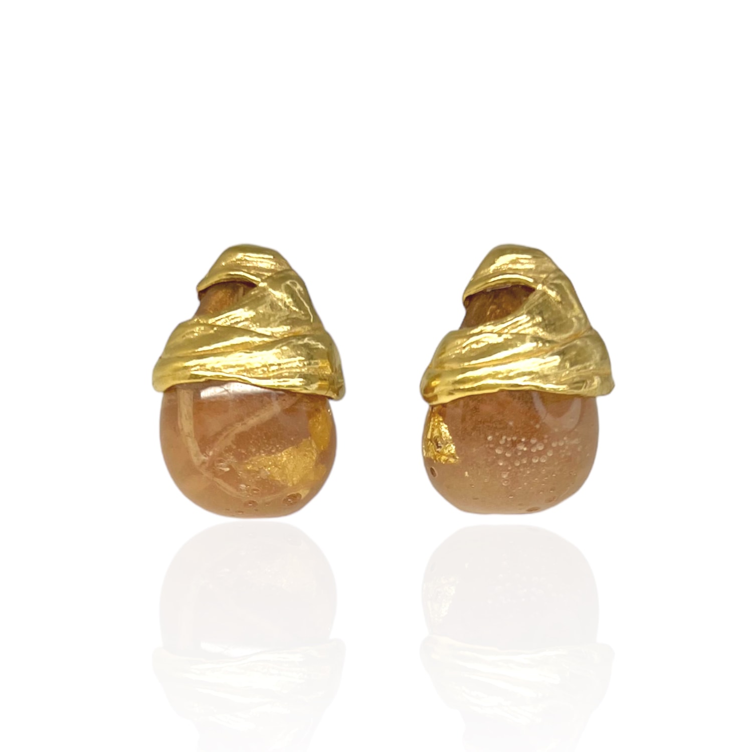 Bio-trimmings Women's Neutrals / Gold Galvani Gold Blush Bio-gem Hoops