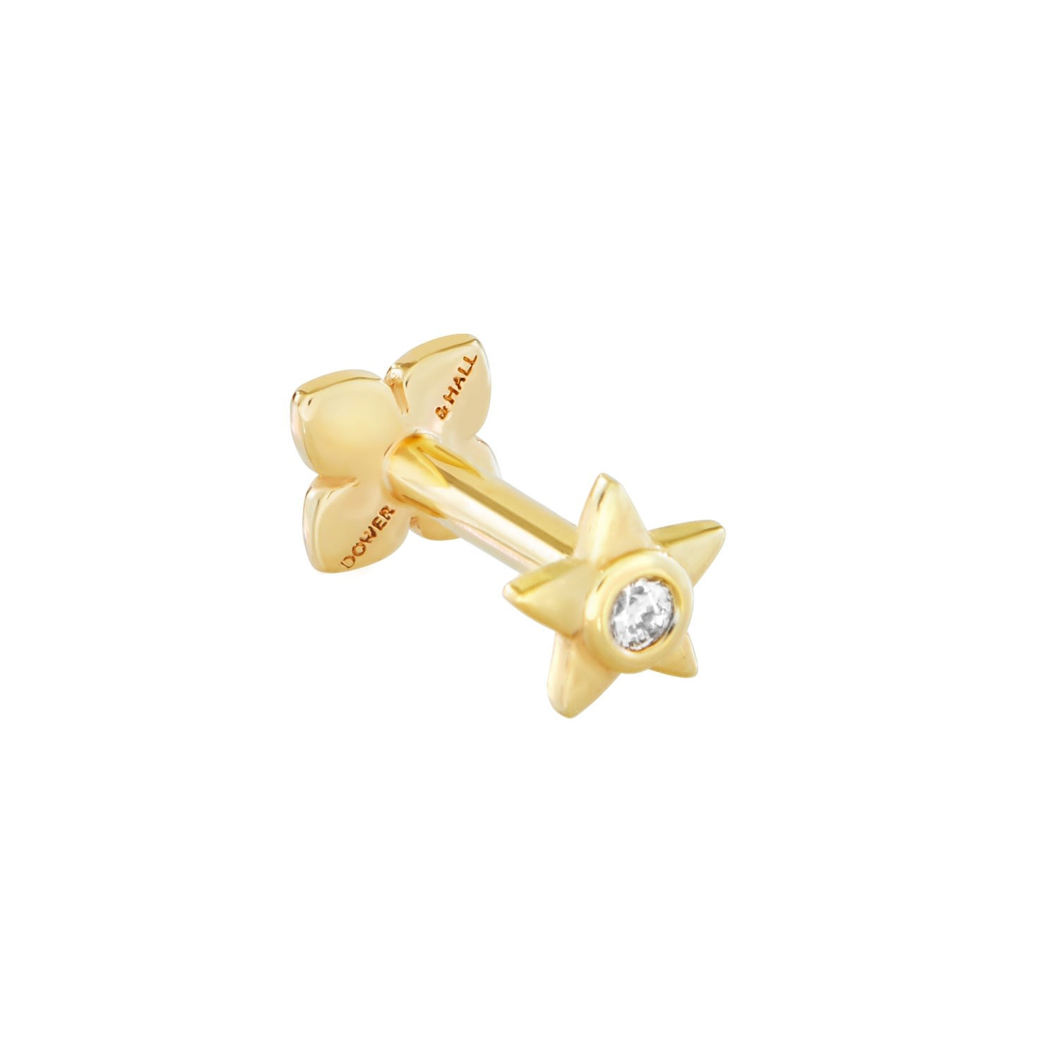 Women’s Gold 9K Diamond Stargazer Star Labret Dower & Hall