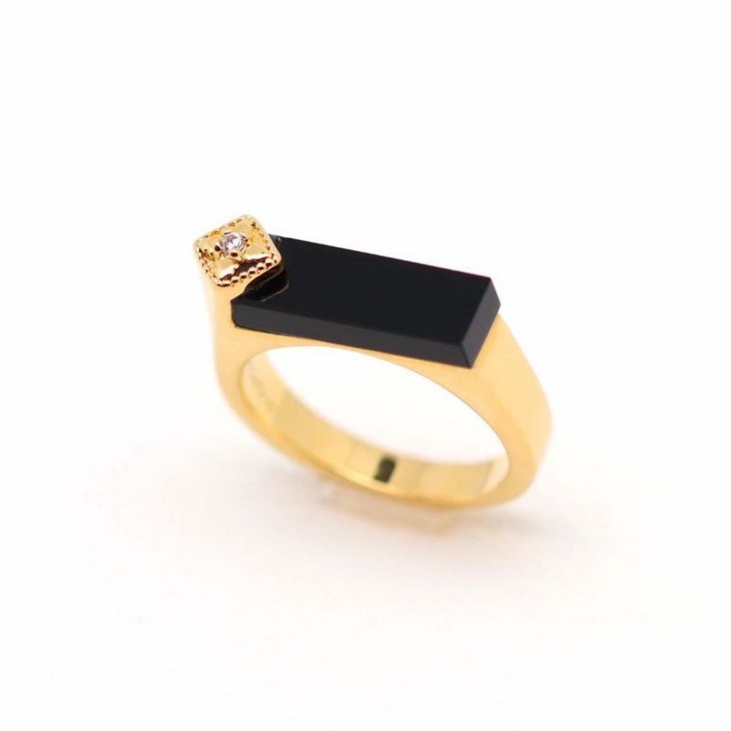 Women’s Gold / Black Louisette Black Onyx Ring Lambertine Sas