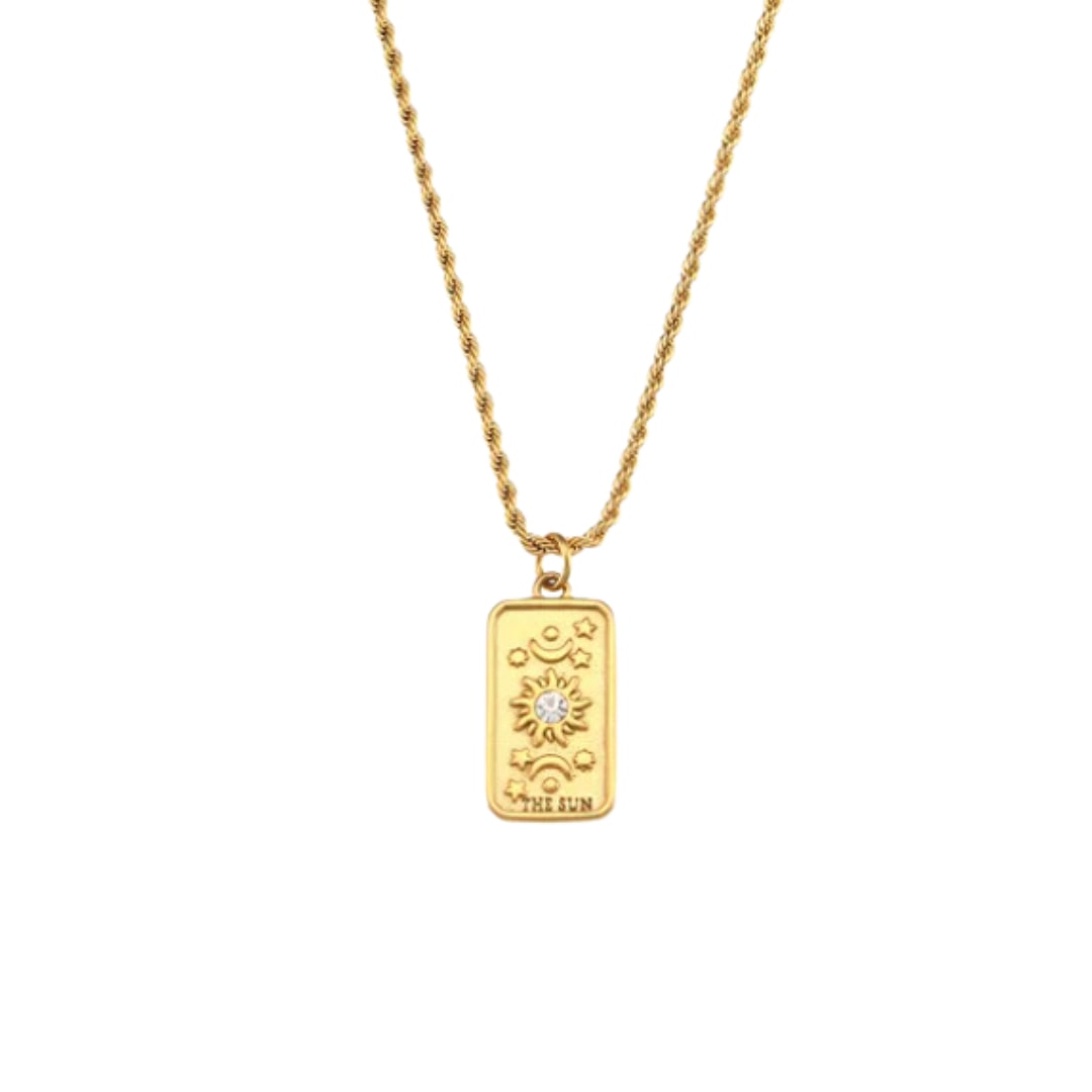 Recreation Jewels Women's Gold / White Lila's Sun Necklace In Multi