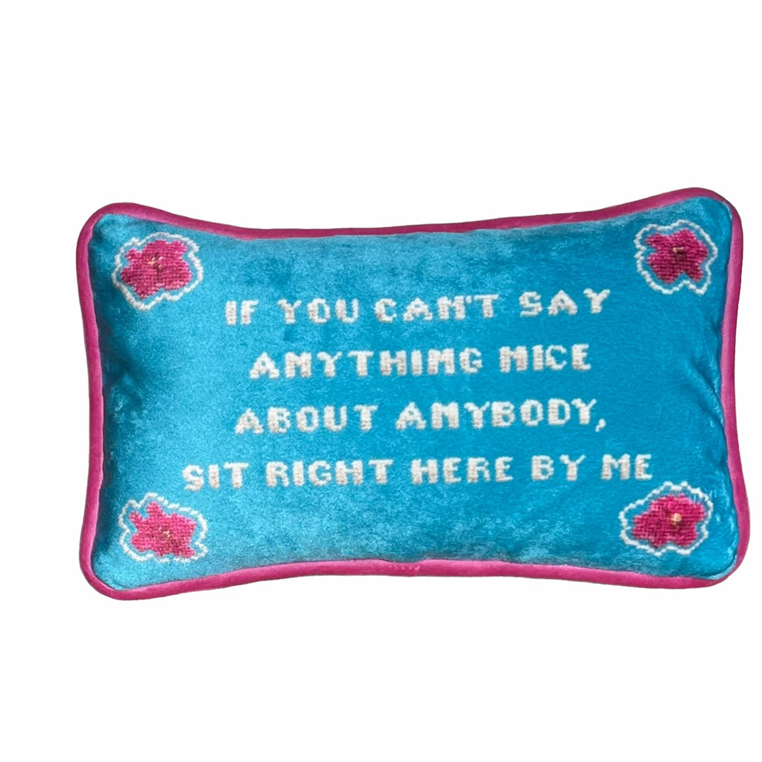 Alice Blue Velvet "Gossip Girl" Sassy Quote Pillow Mommani Threads