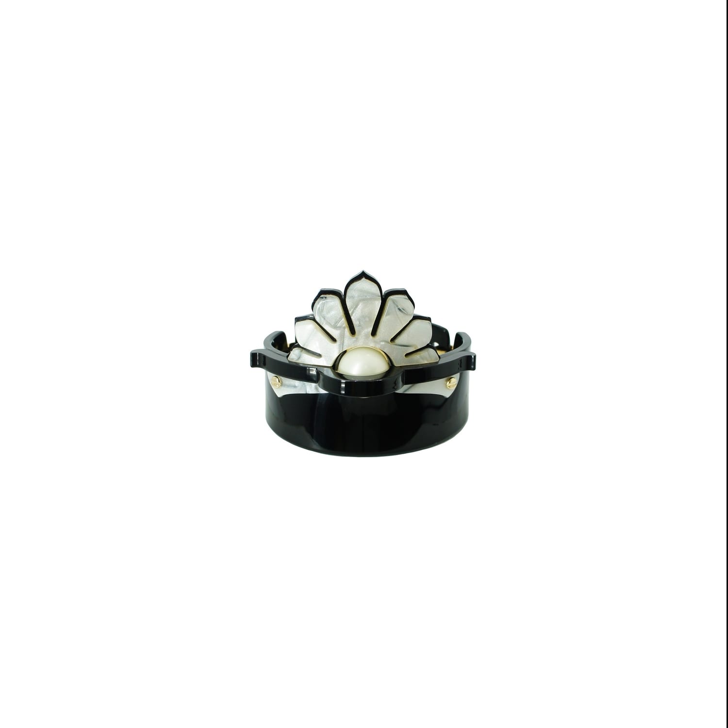 Gissa Bicalho Women's Black / Neutrals Handmade Acrylic Bracelet Daisy Nacre