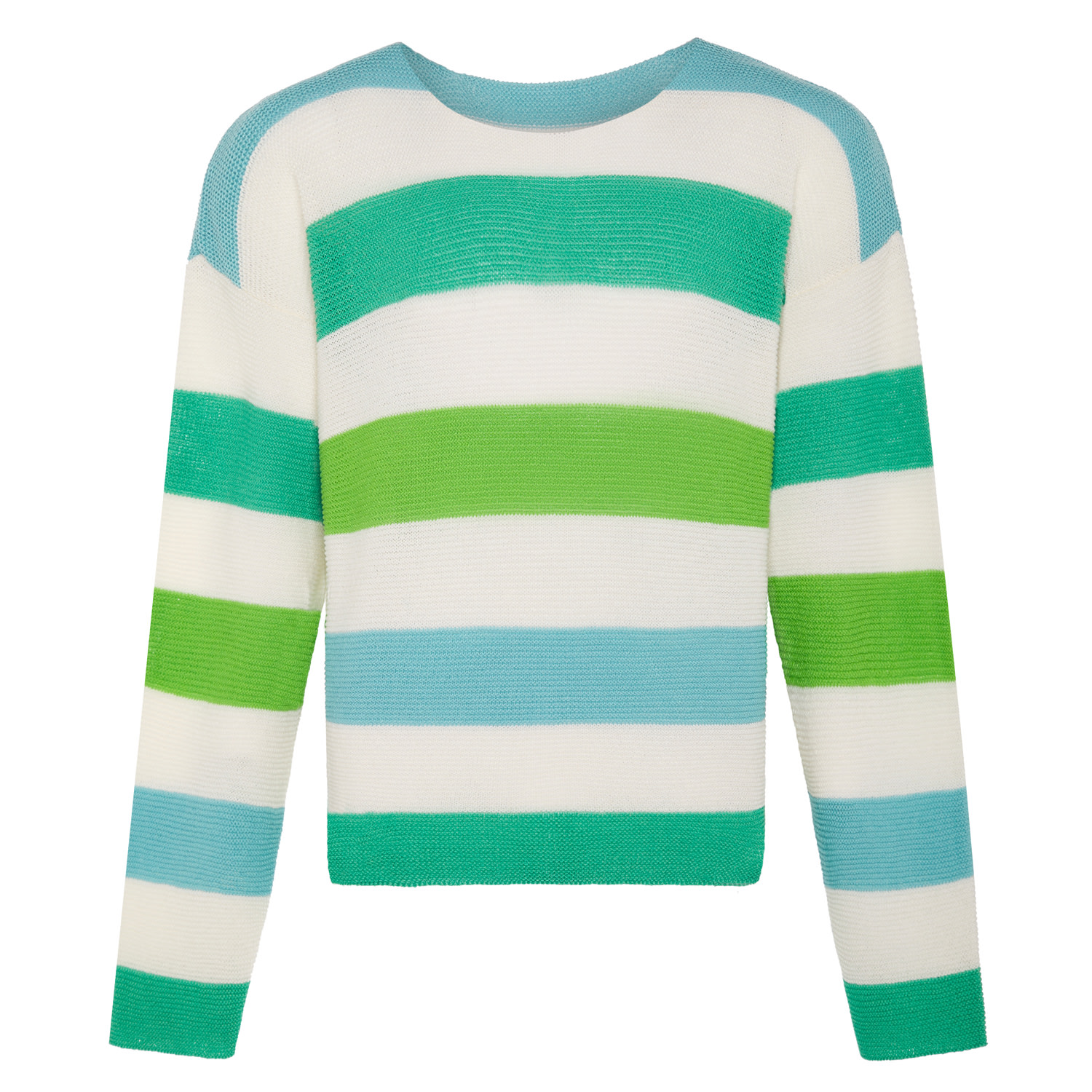 Ingmarson Green / Blue Striped Dropped Shoulder Top Green & Blue Men