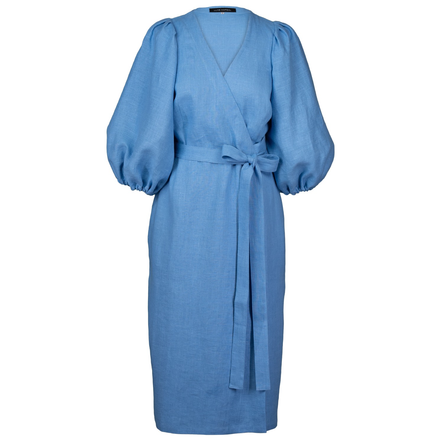 Women’s Lola Dress In Sky Blue Linen Medium Luxe Hapsal