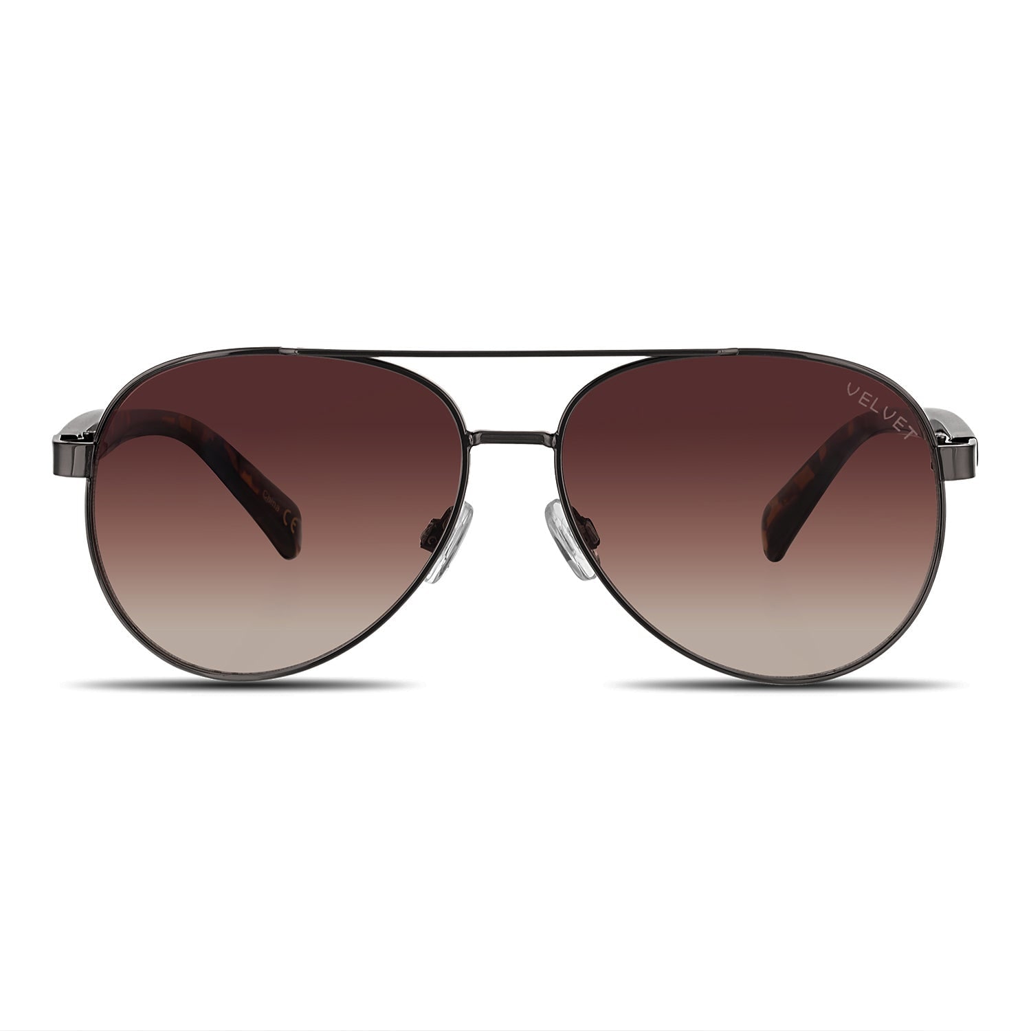 Velvet Eyewear Women's Brown  Aviator Sunglass Style - Bonnie - Copper