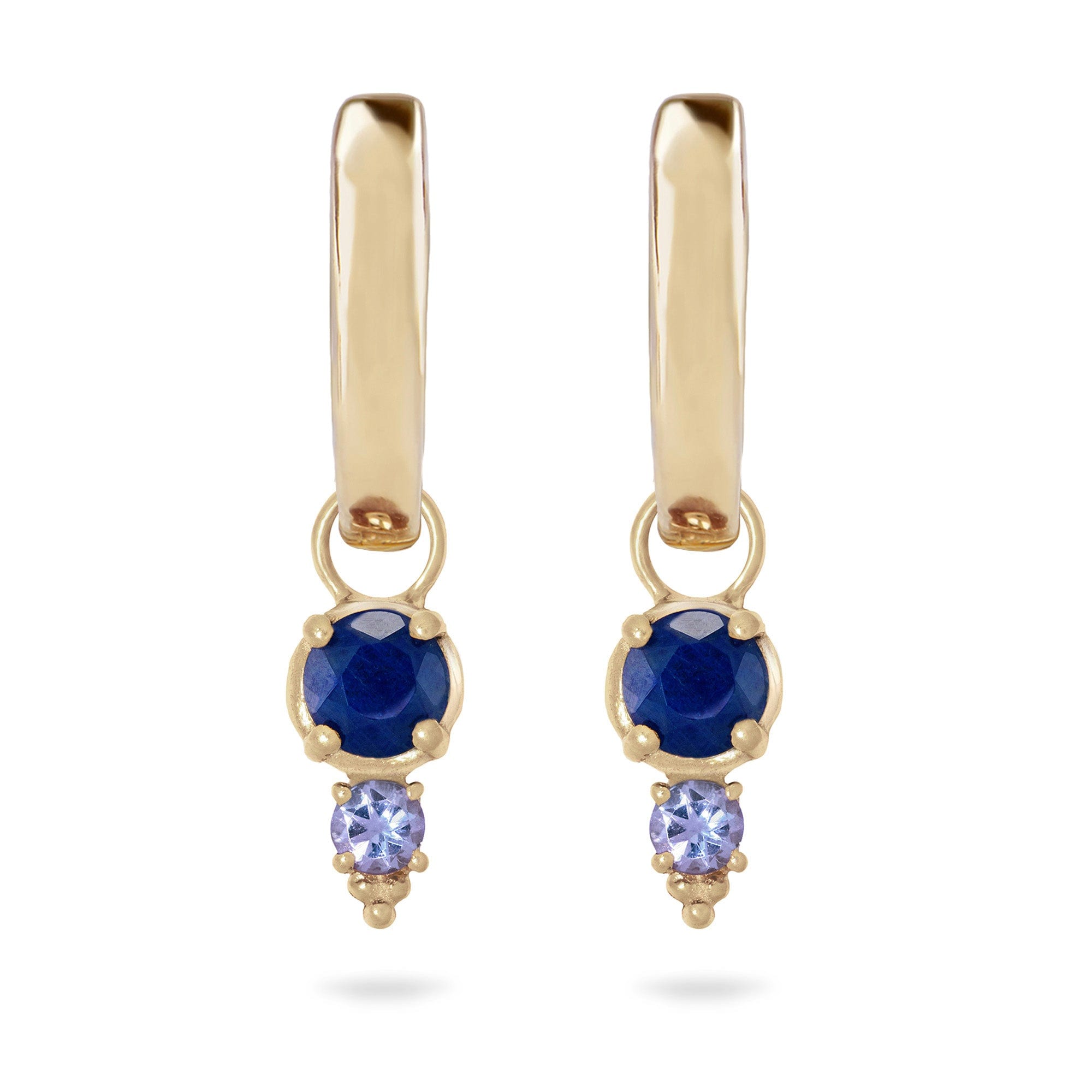 Zohreh Women's Blue / Purple / Gold Sapphire & Tanzanite Hoop Earrings 9k Gold In Gold