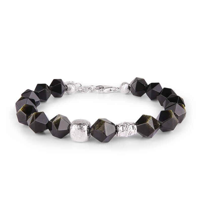 Obsidian mens bracelet top