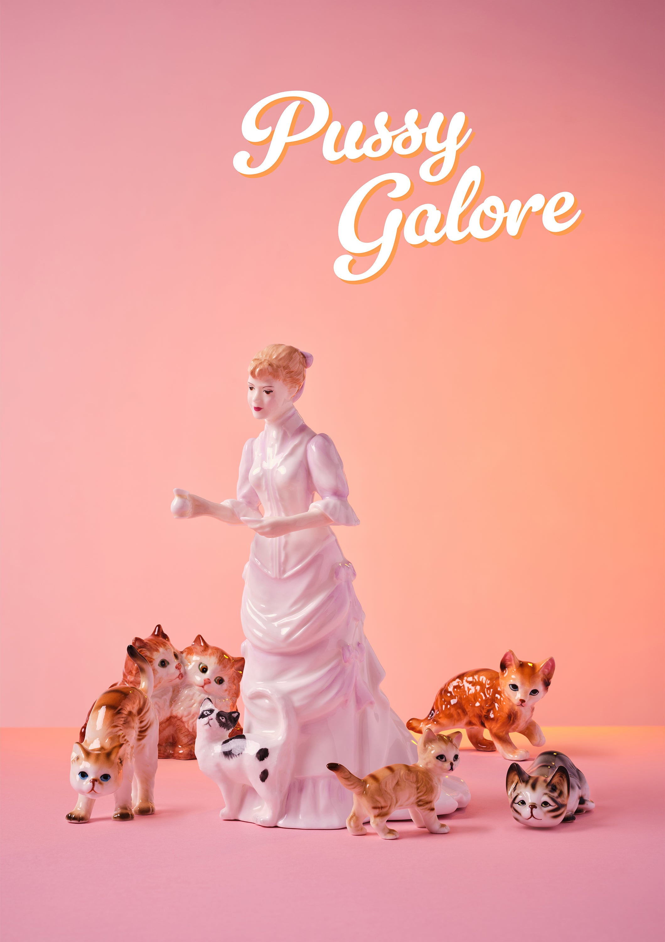 Ornament Art Pink / Purple Pussy Galore  Cat Lady Giclée Photo Print