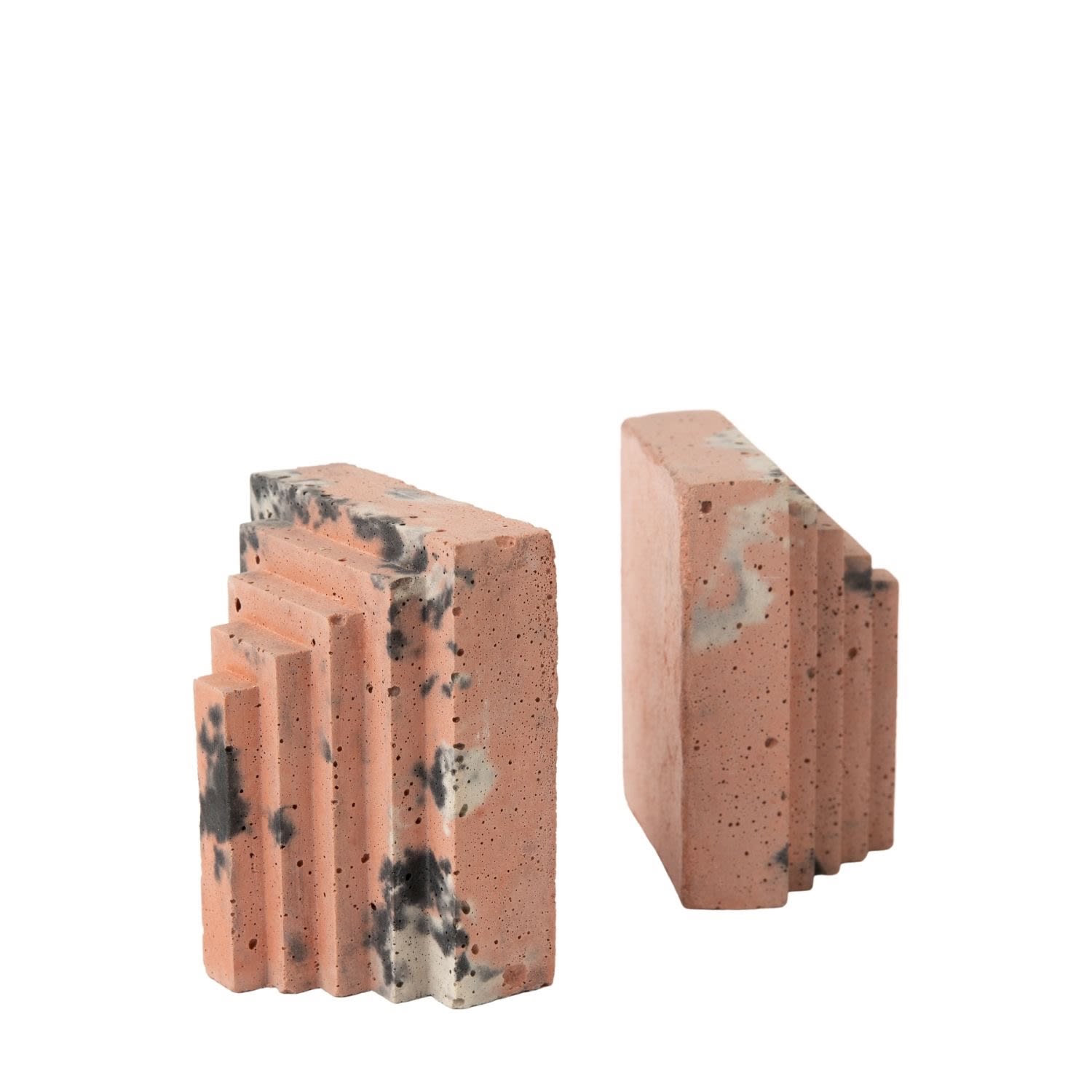 Rose Gold / Black / White Concrete Book Ends - Blush Pink, Charcoal & White Smith & Goat