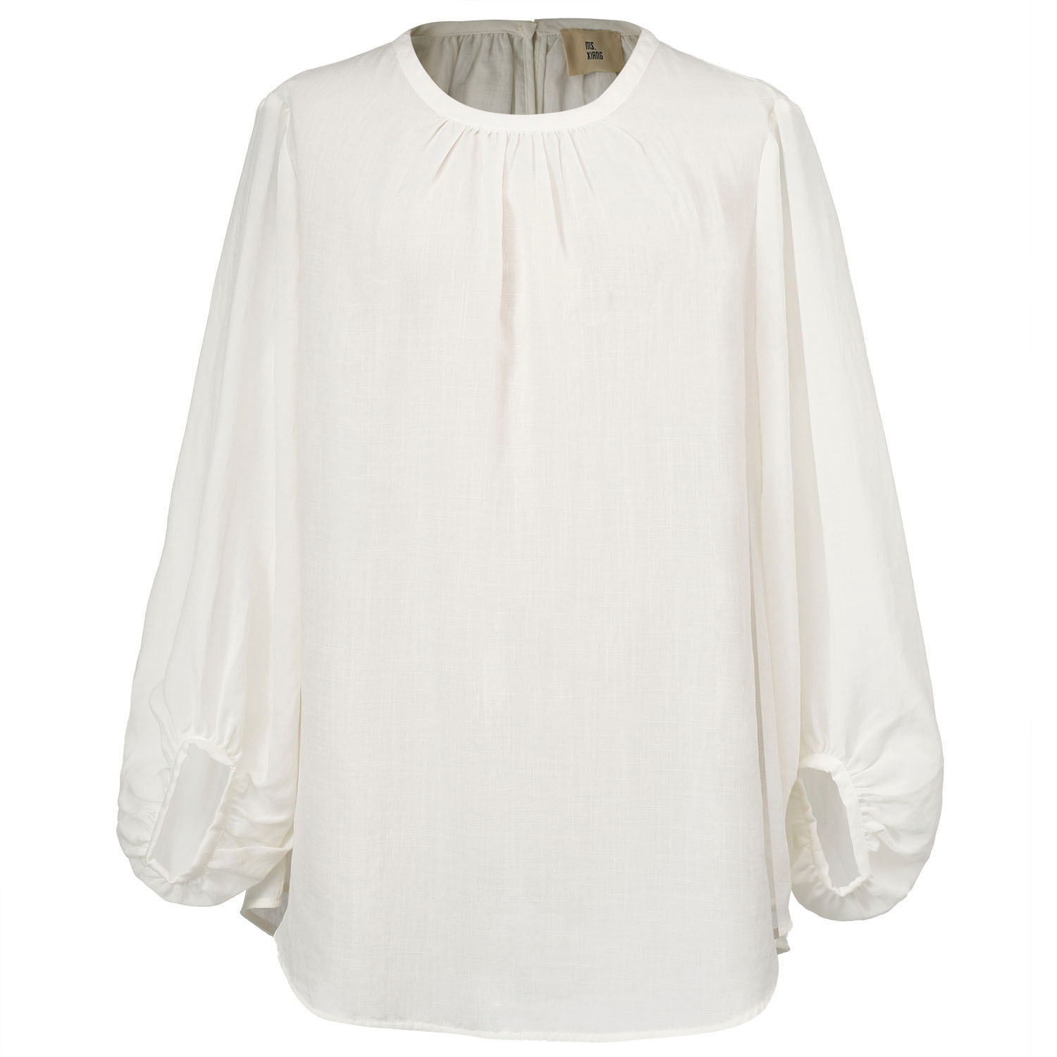 Smart And Joy Women's White Light Round Neck Blouse