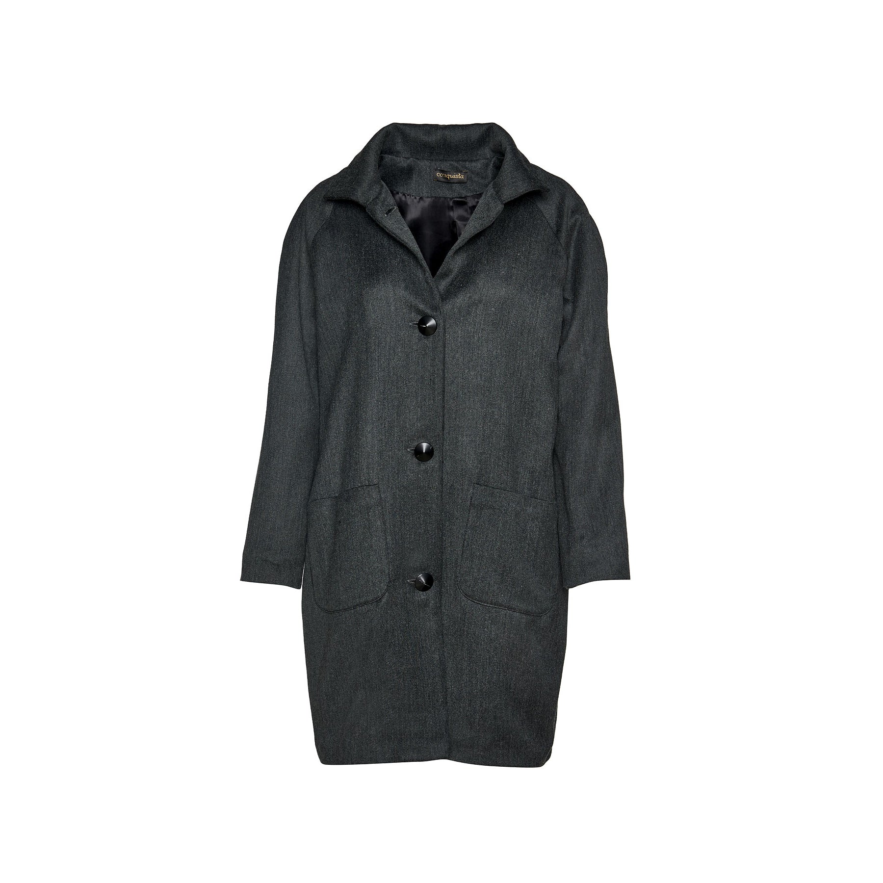 Conquista Women's Wool Blend Dark Grey Coat By  Fashion In Grey