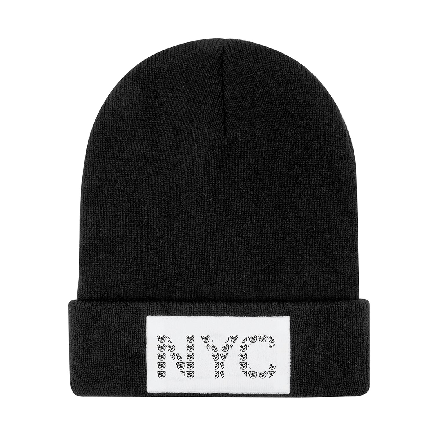 X Ilona Blue Men's Black / White Unisex Graffiti Bear Nyc Knit Beanie In Black