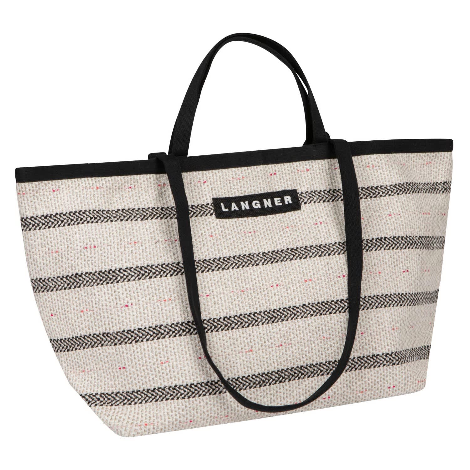 Black and white striped tote outlet