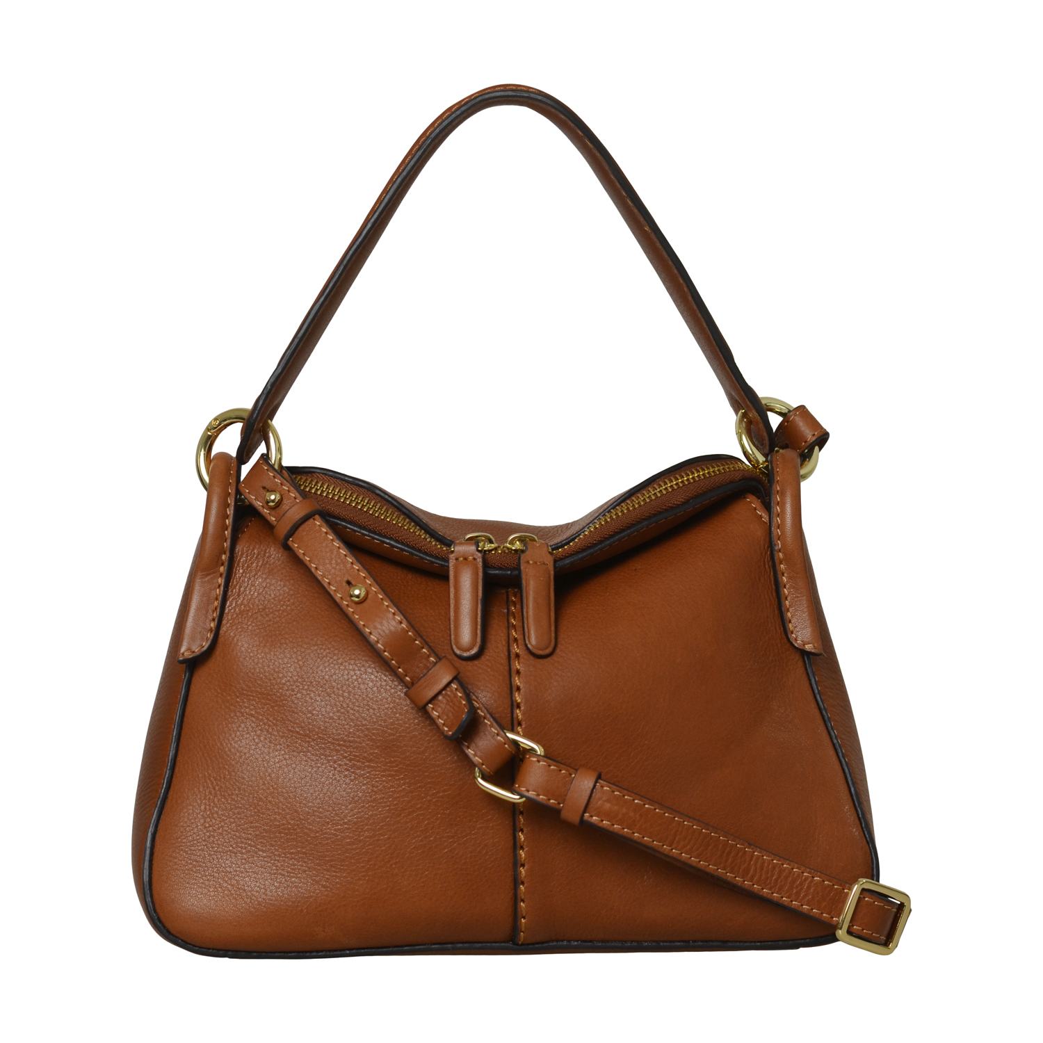 Women's Brown Olivia, Cognac Leather Crossbody | One Size | Belsac