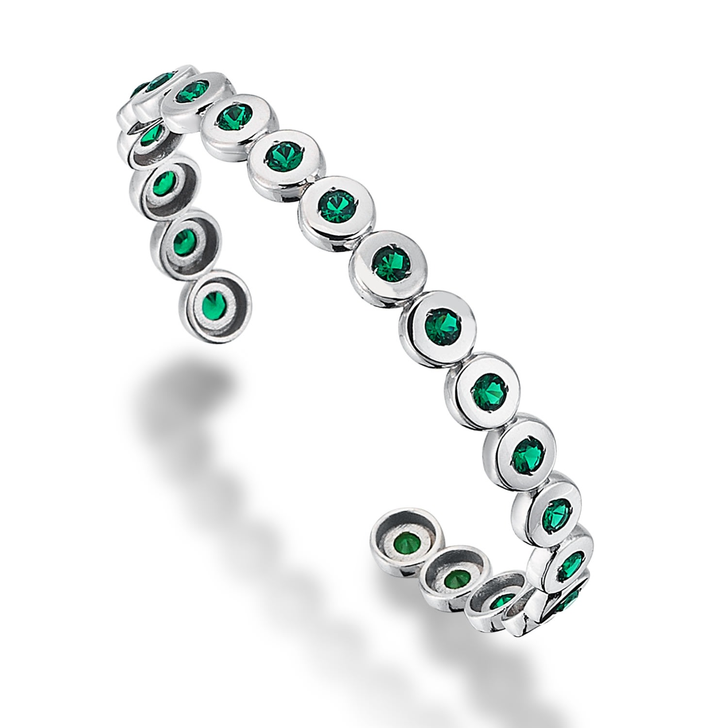 Women’s Hare Tennis Cuff Bracelet In Sterling Silver Green Odda75