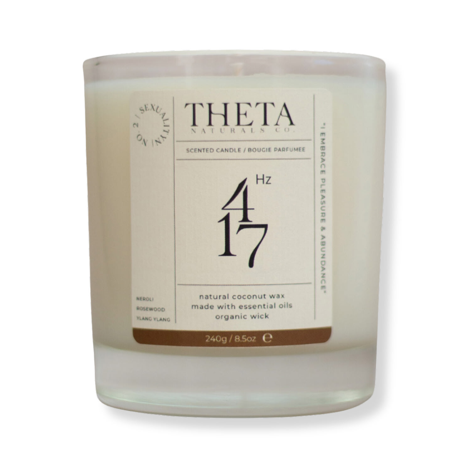 Neutrals 417Hz Sexuality Candle - Neroli, Rosewood & Ylang Ylang Theta Naturals Co.